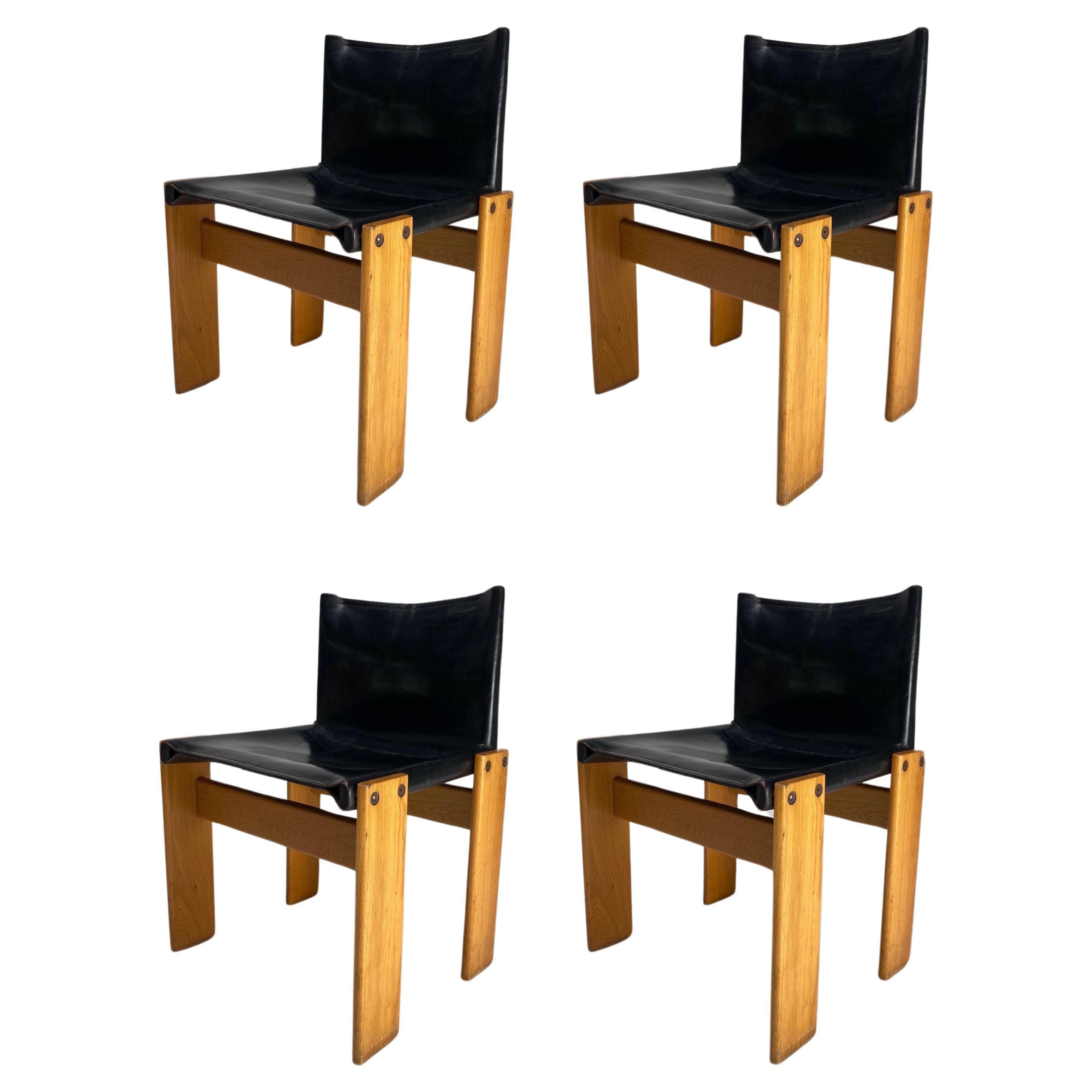 Set of 4 'Monk' Chairs by Afra & Tobia Scarpa for Molteni, Italy 1974 For Sale