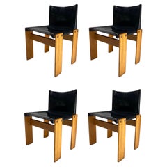 Set of 4 'Monk' Chairs by Afra & Tobia Scarpa for Molteni, Italy 1974