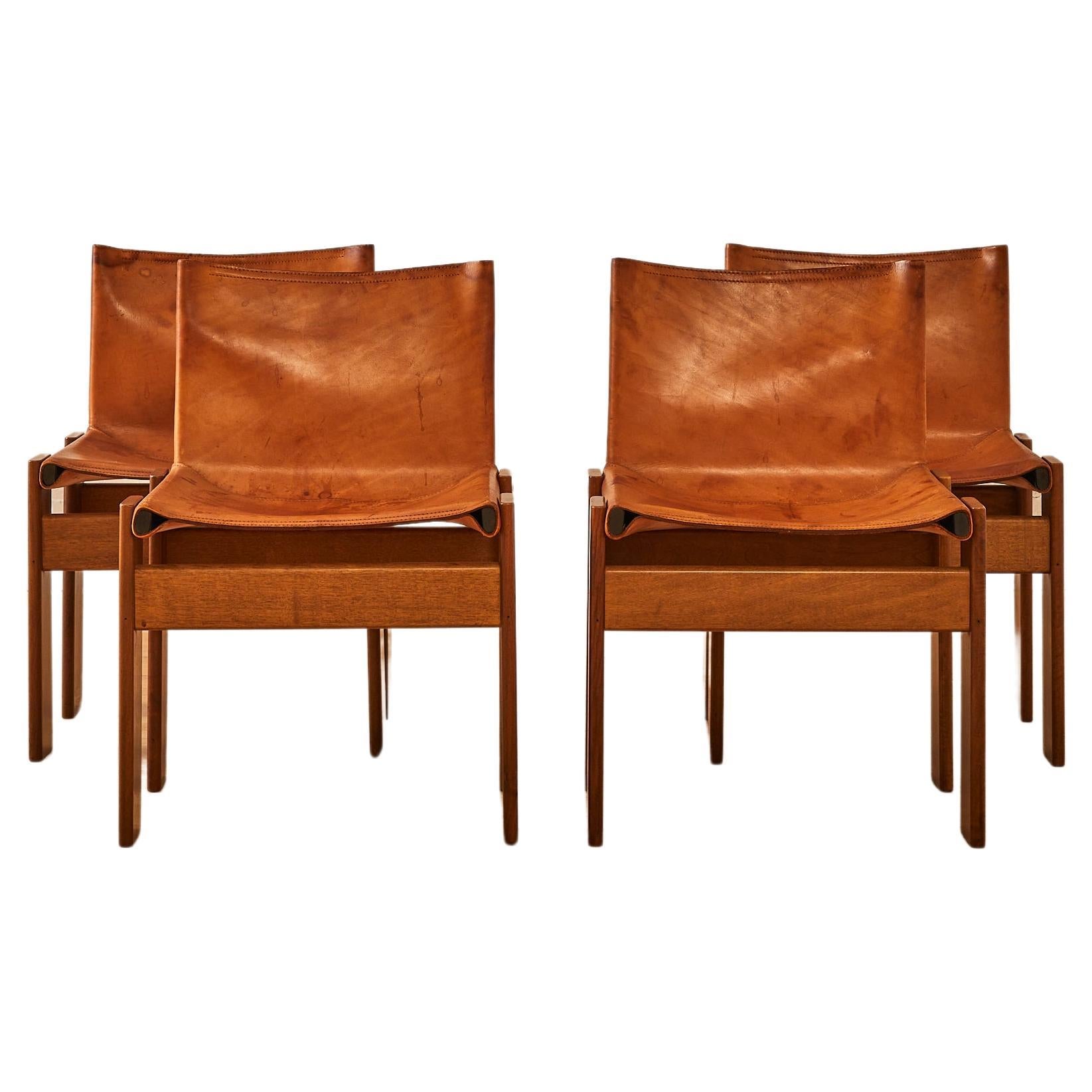 Set of 4 "Monk" Chairs by Afra & Tobia Scarpa For Sale