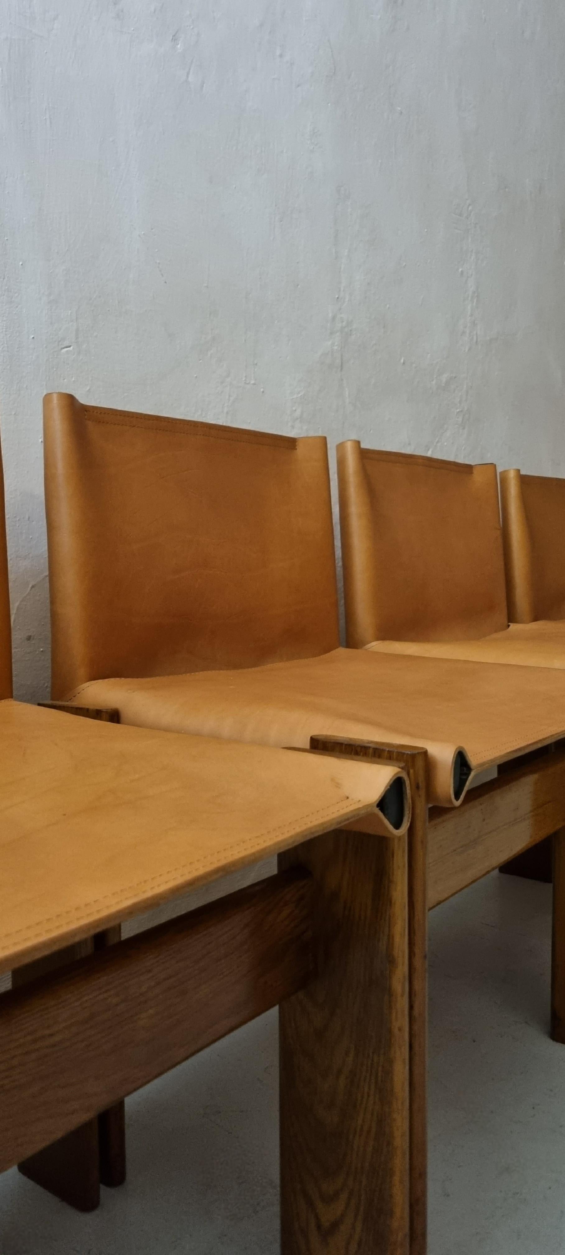 Set of 4 Monk chairs designed by Afra and Tobia Scarpa for Molteni 1974 en vente 3