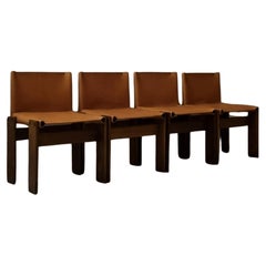 Set of 4 Monk chairs designed by Afra and Tobia Scarpa for Molteni 1974