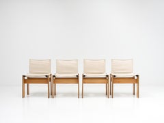 Set of 4 'Monk' Dining Chairs by Afra & Tobia Scarpa for Molteni, Italy, 1974