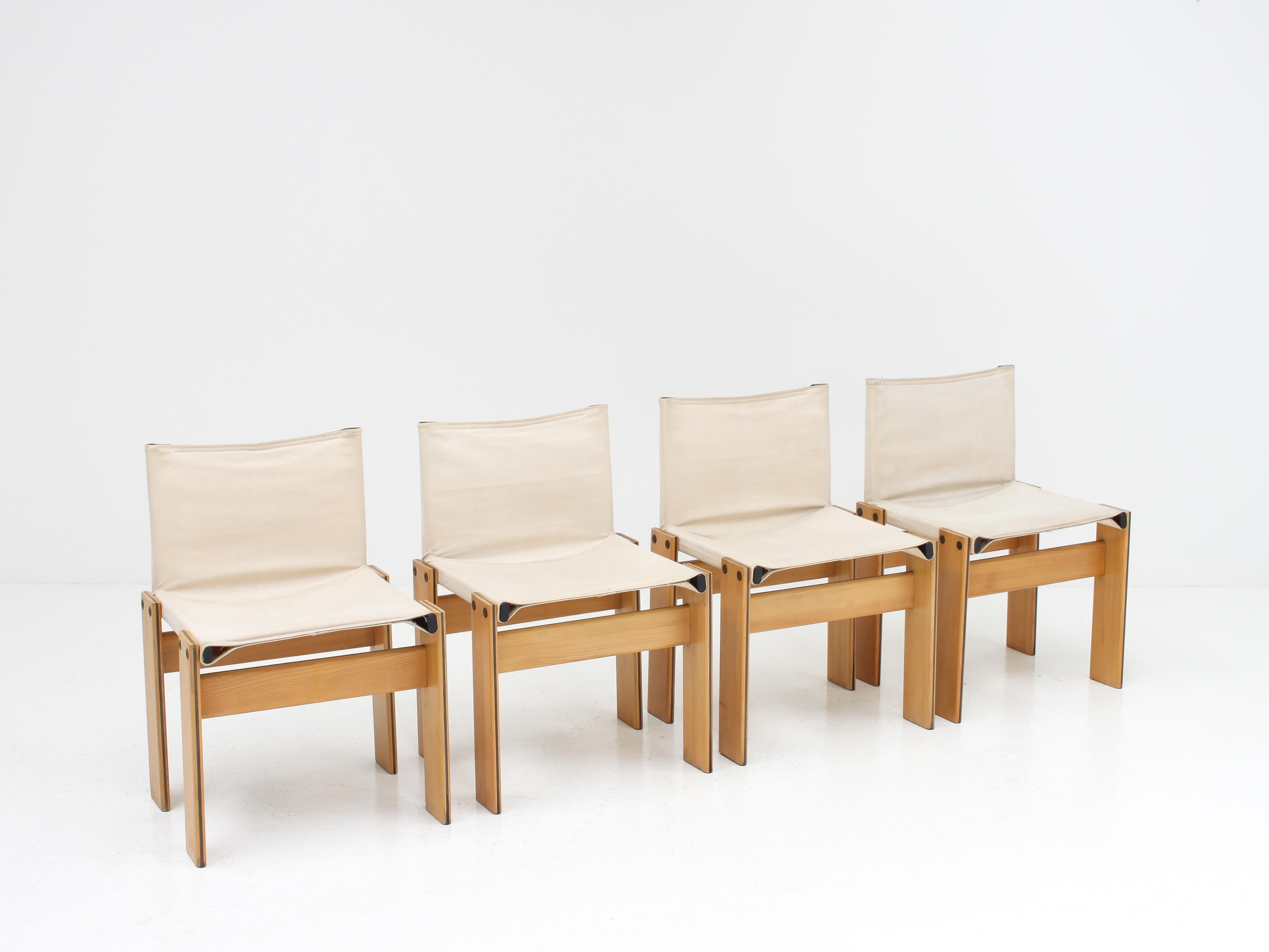 Set of 4 'Monk' Dining Chairs by Afra & Tobia Scarpa for Molteni, Italy, 1974 13