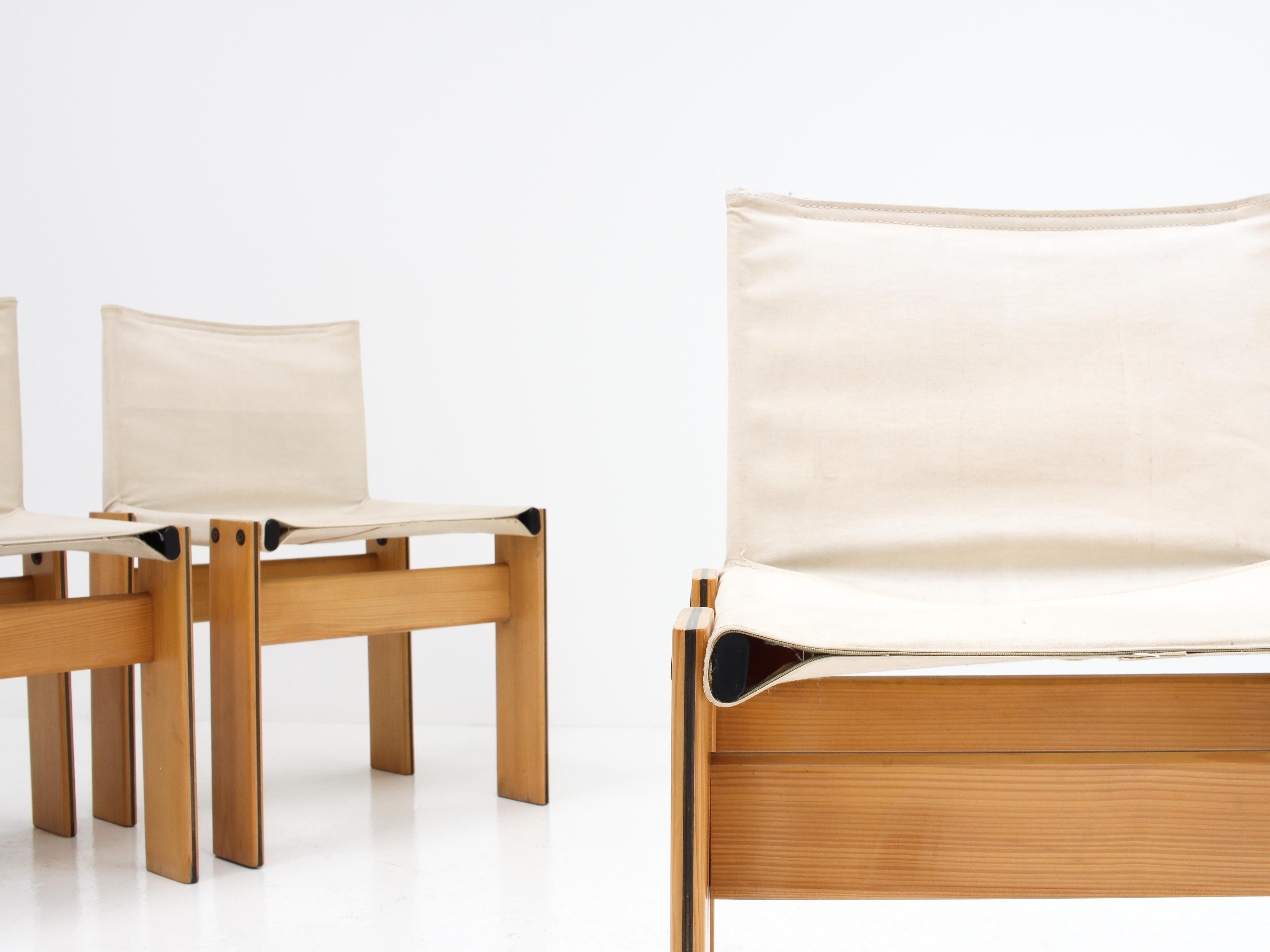 Set of 4 'Monk' Dining Chairs by Afra & Tobia Scarpa for Molteni, Italy, 1974 2