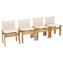 Set of 4 'Monk' Dining Chairs by Afra & Tobia Scarpa for Molteni, Italy, 1974