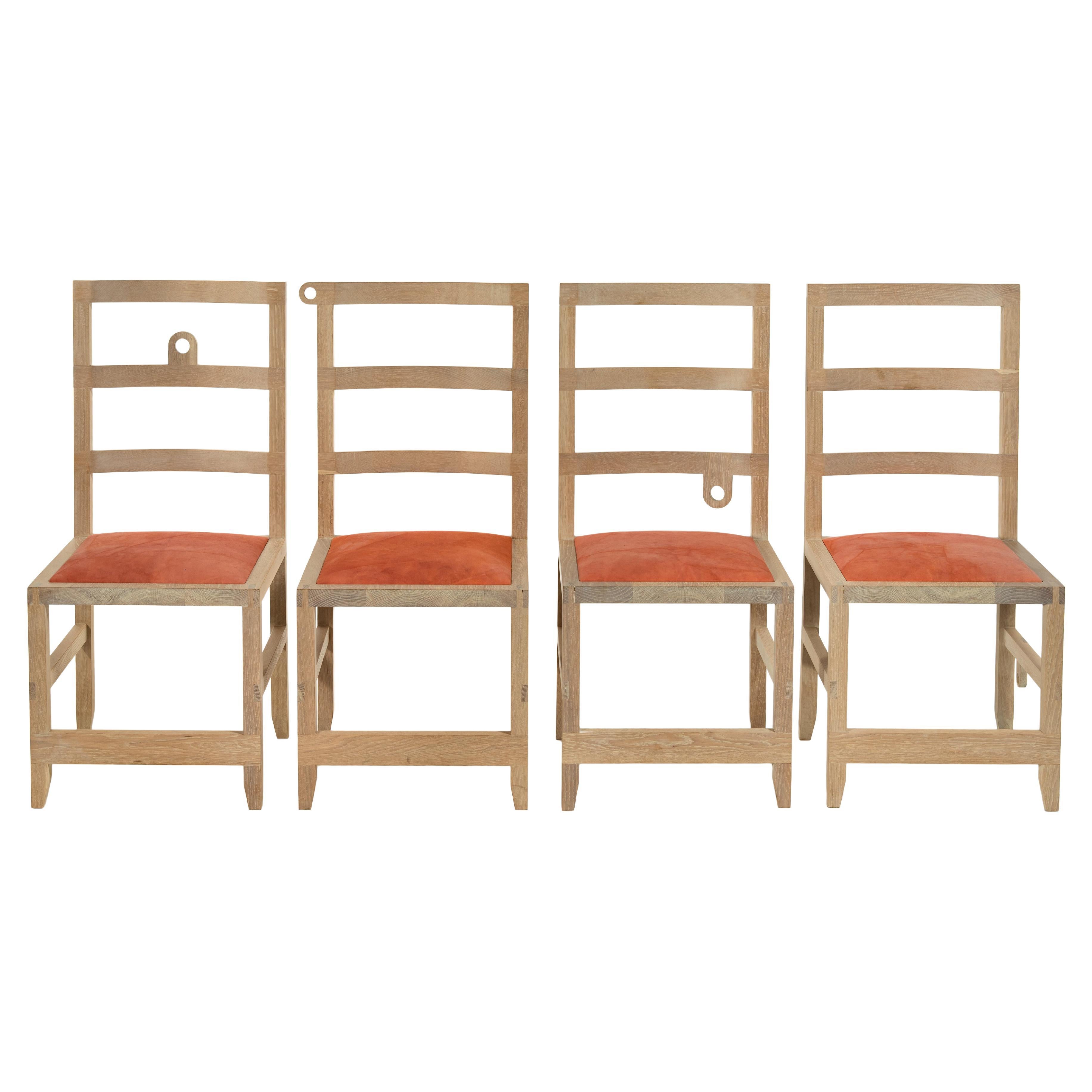 Set of 4 Monolith Ladderback Chairs by Phaedo For Sale