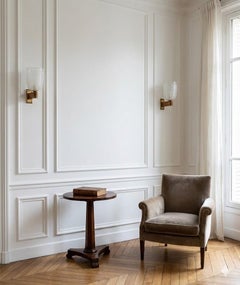 Set of 4 monumental Art Deco wall lights in blown glass and brass, Italy