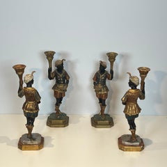 Set of 4 Moretti Torchiere Sculptures Venetian Style, Mid-20th Century