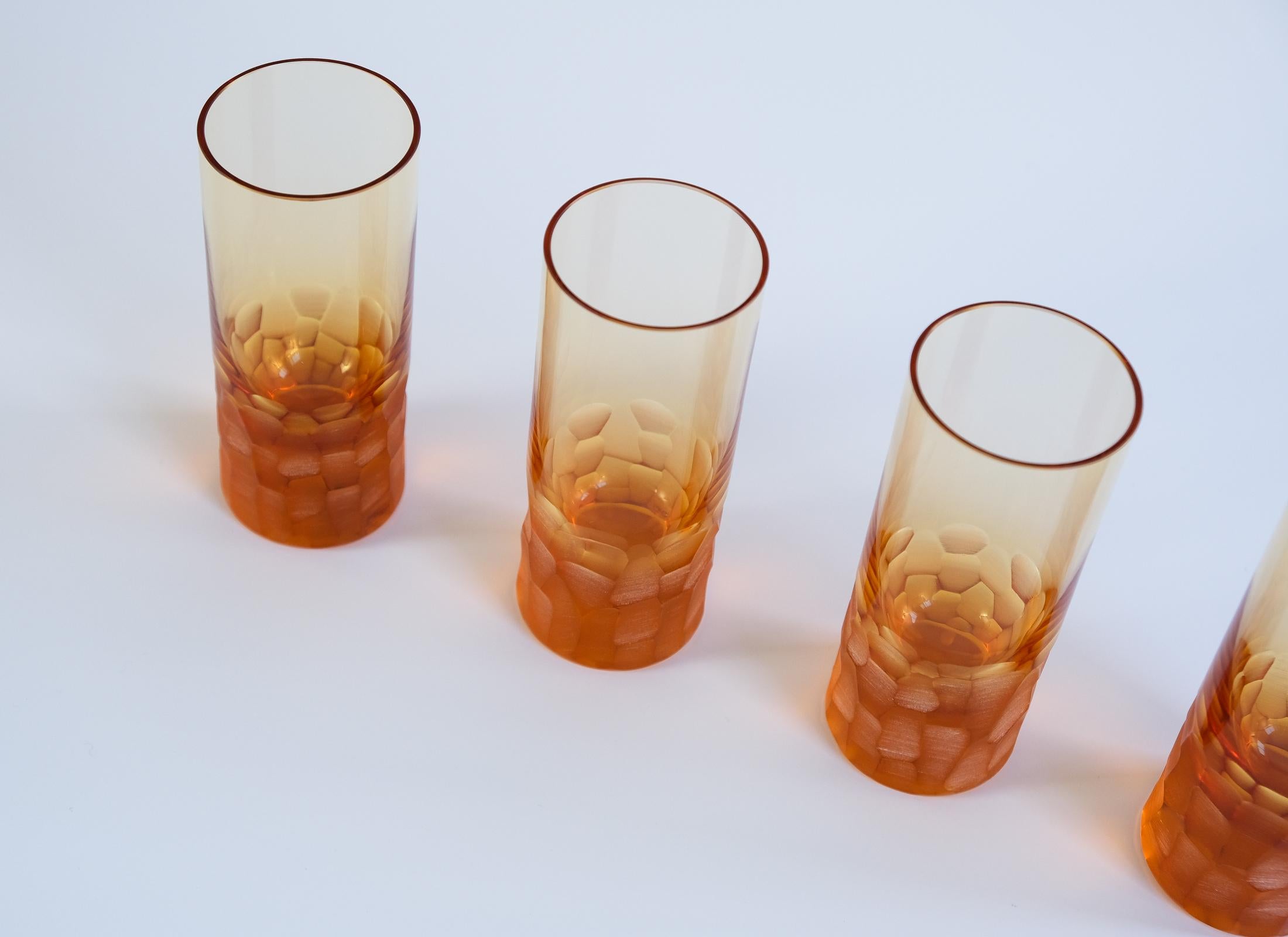 Ensemble de 4 verres à whisky « Pebbles » en cristal Moser Oldrich Lipa, 1968 Excellent état - En vente à London, GB