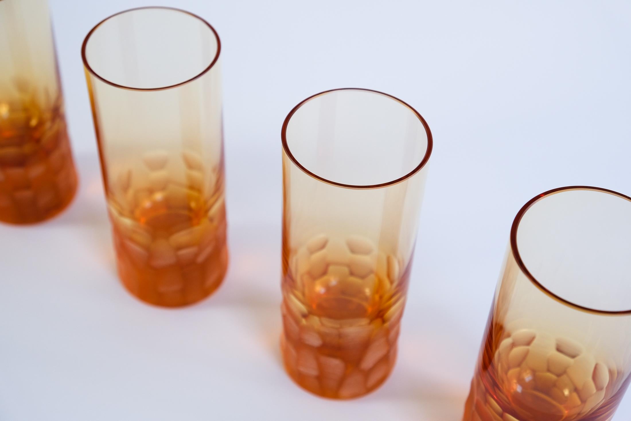 Ensemble de 4 verres à whisky « Pebbles » en cristal Moser Oldrich Lipa, 1968 en vente 1