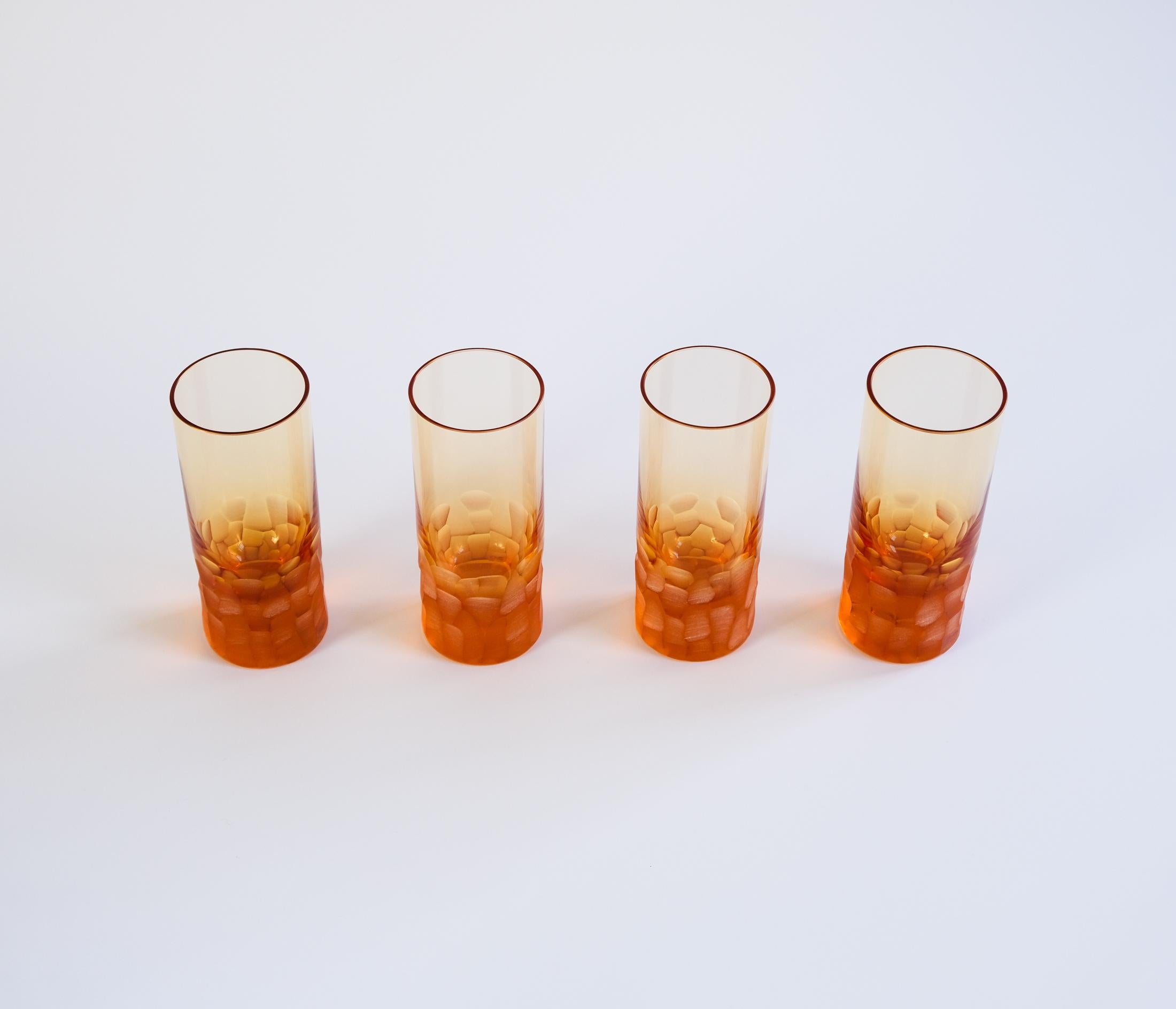 Ensemble de 4 verres à whisky « Pebbles » en cristal Moser Oldrich Lipa, 1968 en vente 2