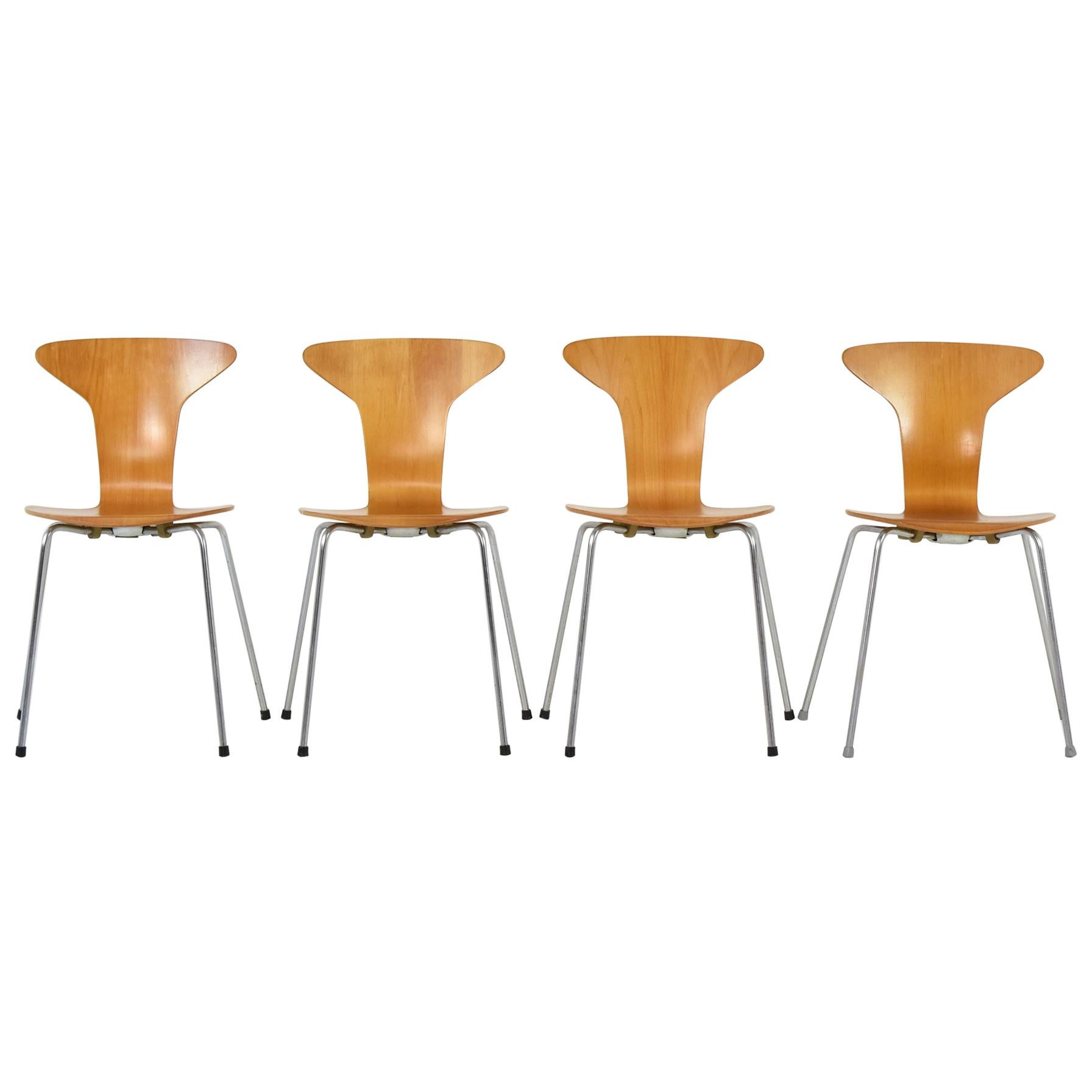 Set of 4 ‘Mosquito’ Dining Chairs by A. Jacobsen for Fritz Hansen, Denmark 1950s