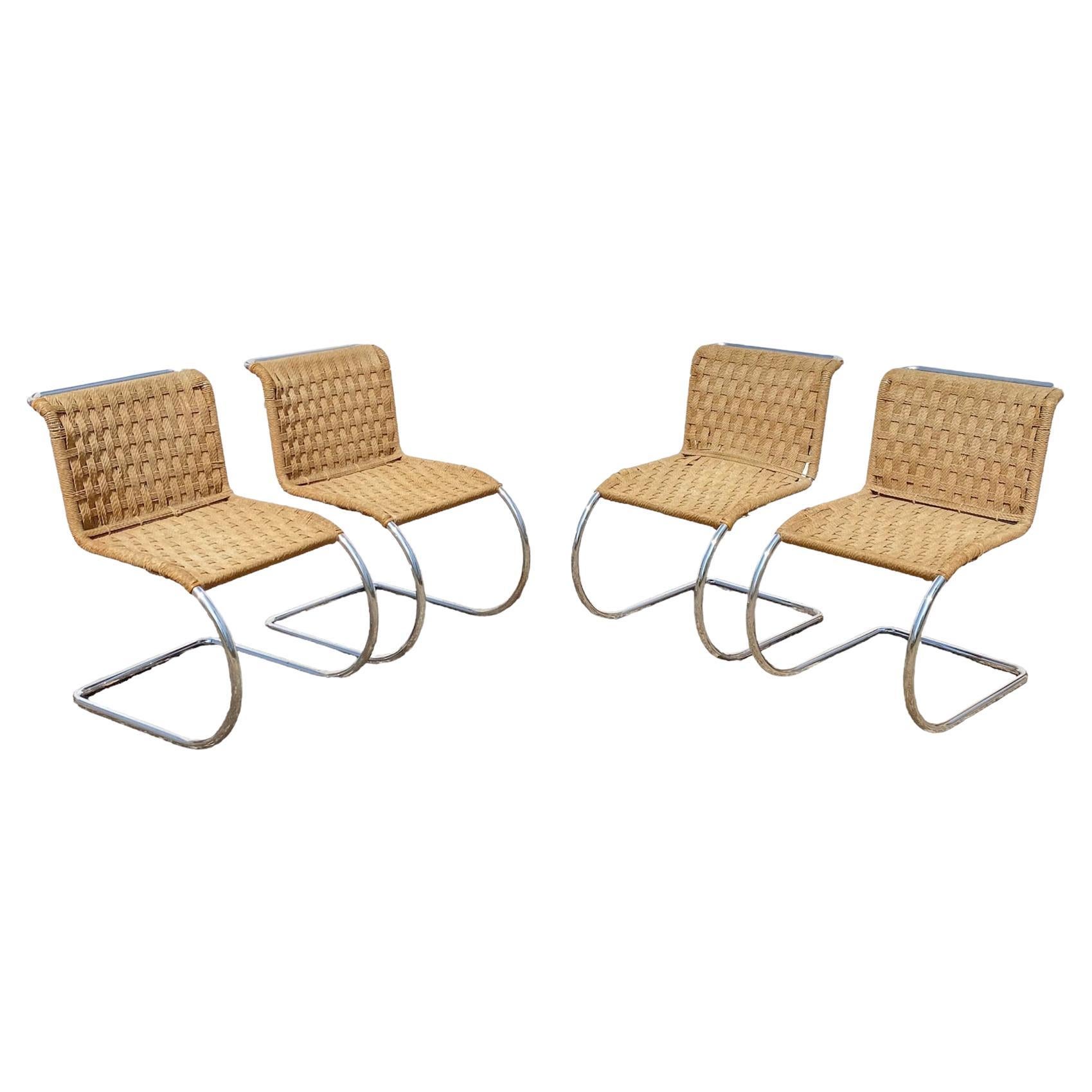 Set of 4 "Mr10" Chairs Designed by Mies Van Der Rohe, 1960s
