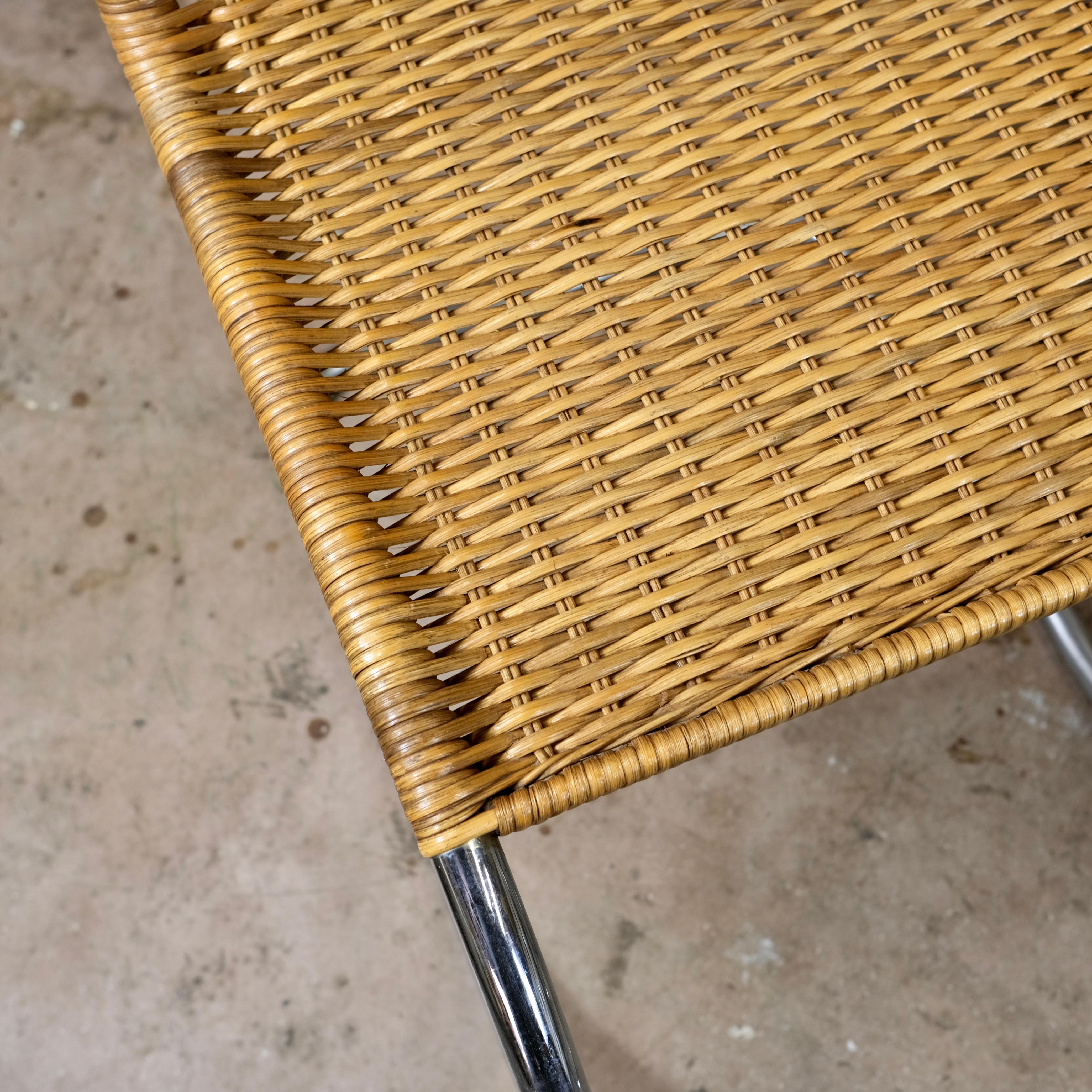 Set of 4 MR10 wicker chairs by Mies Van Der Rohe, Knoll, 1970s 5