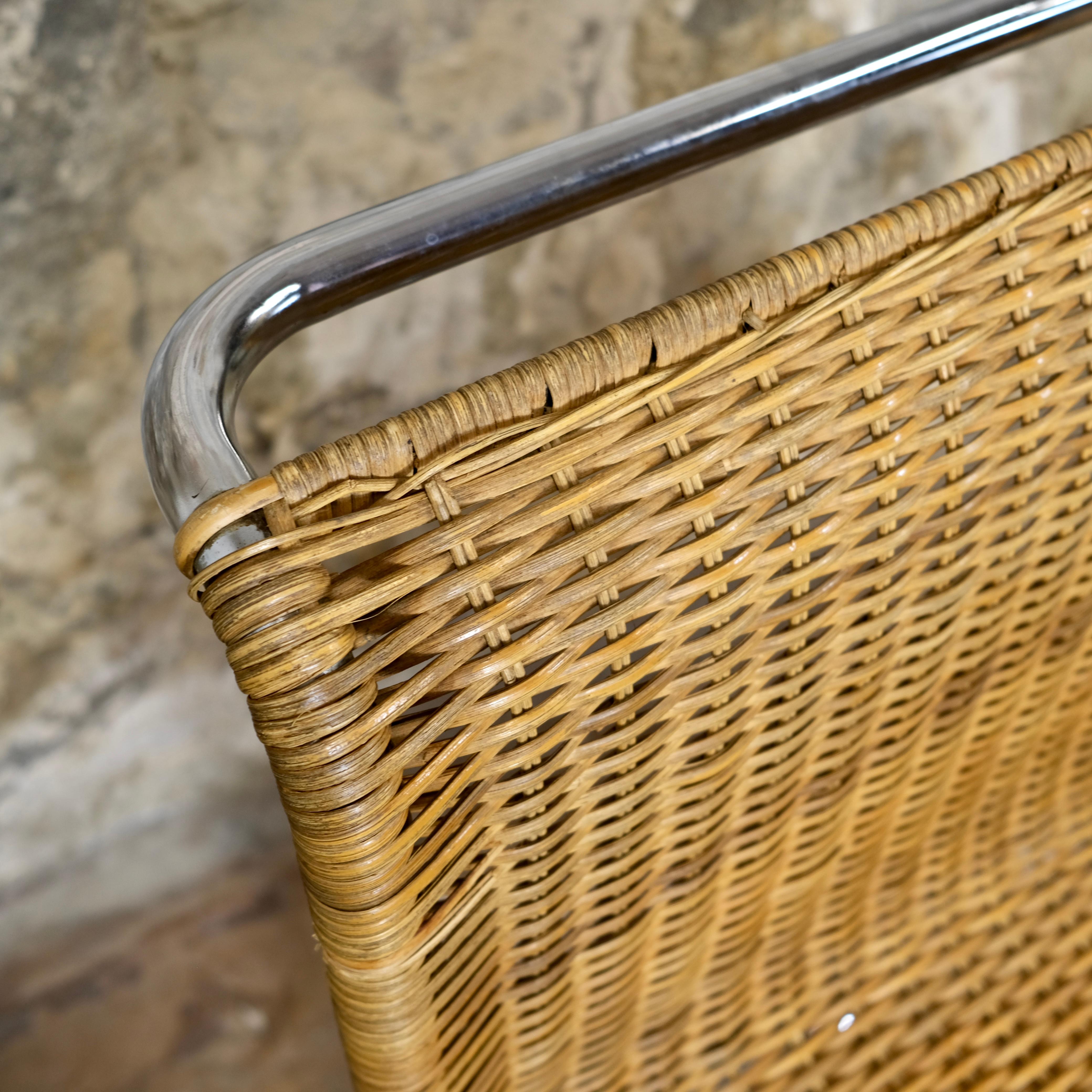 Set of 4 MR10 wicker chairs by Mies Van Der Rohe, Knoll, 1970s 6