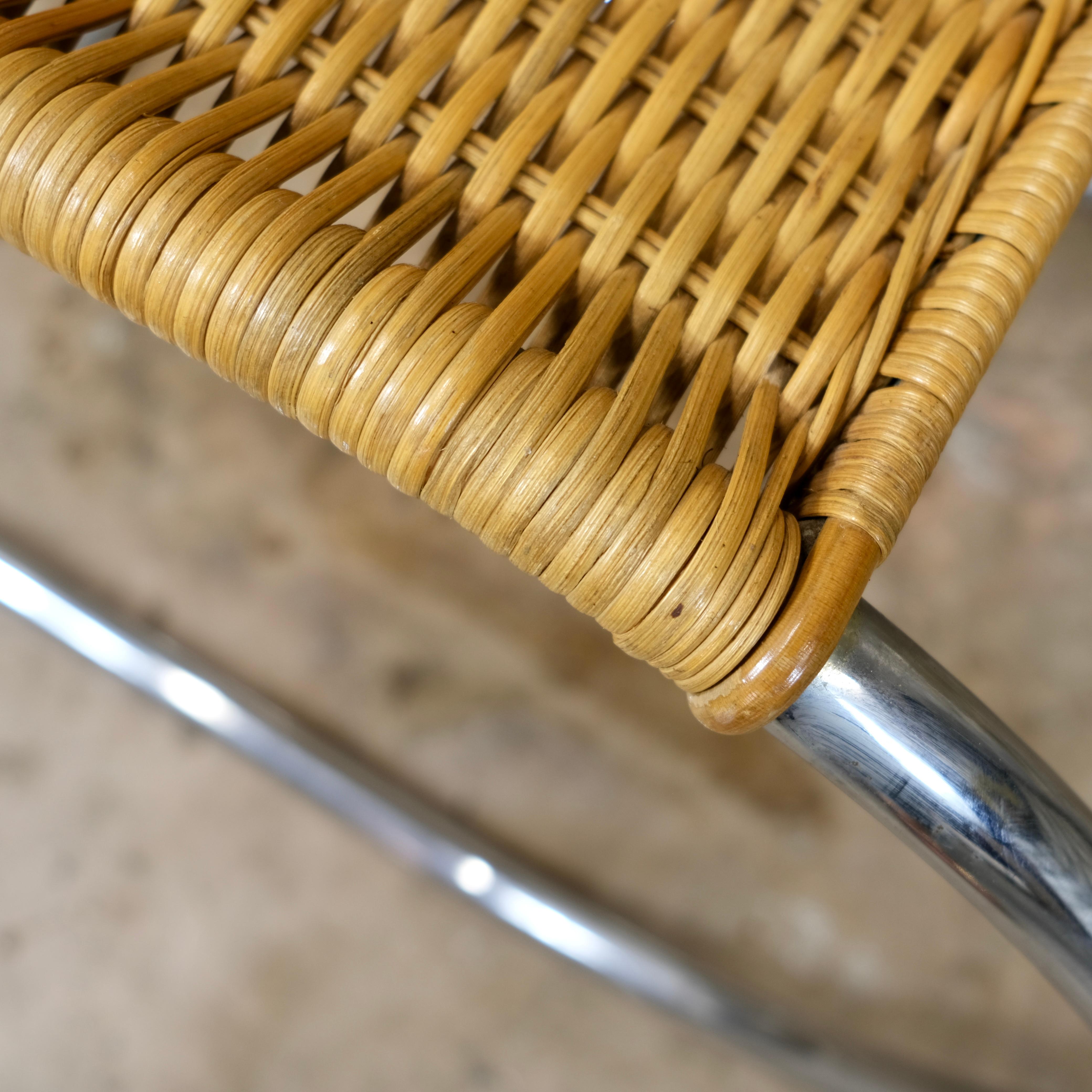 Set of 4 MR10 wicker chairs by Mies Van Der Rohe, Knoll, 1970s 8