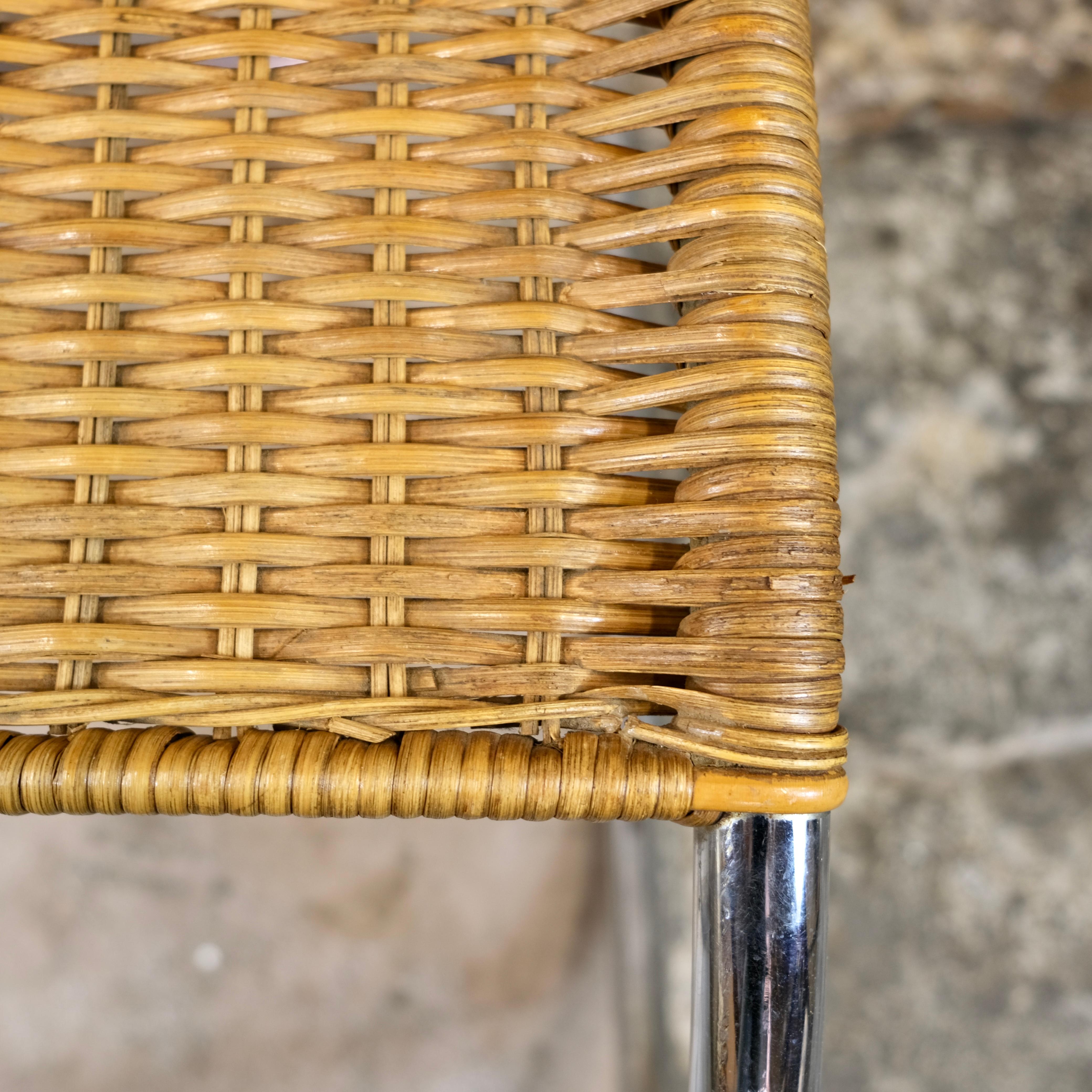 Set of 4 MR10 wicker chairs by Mies Van Der Rohe, Knoll, 1970s 9