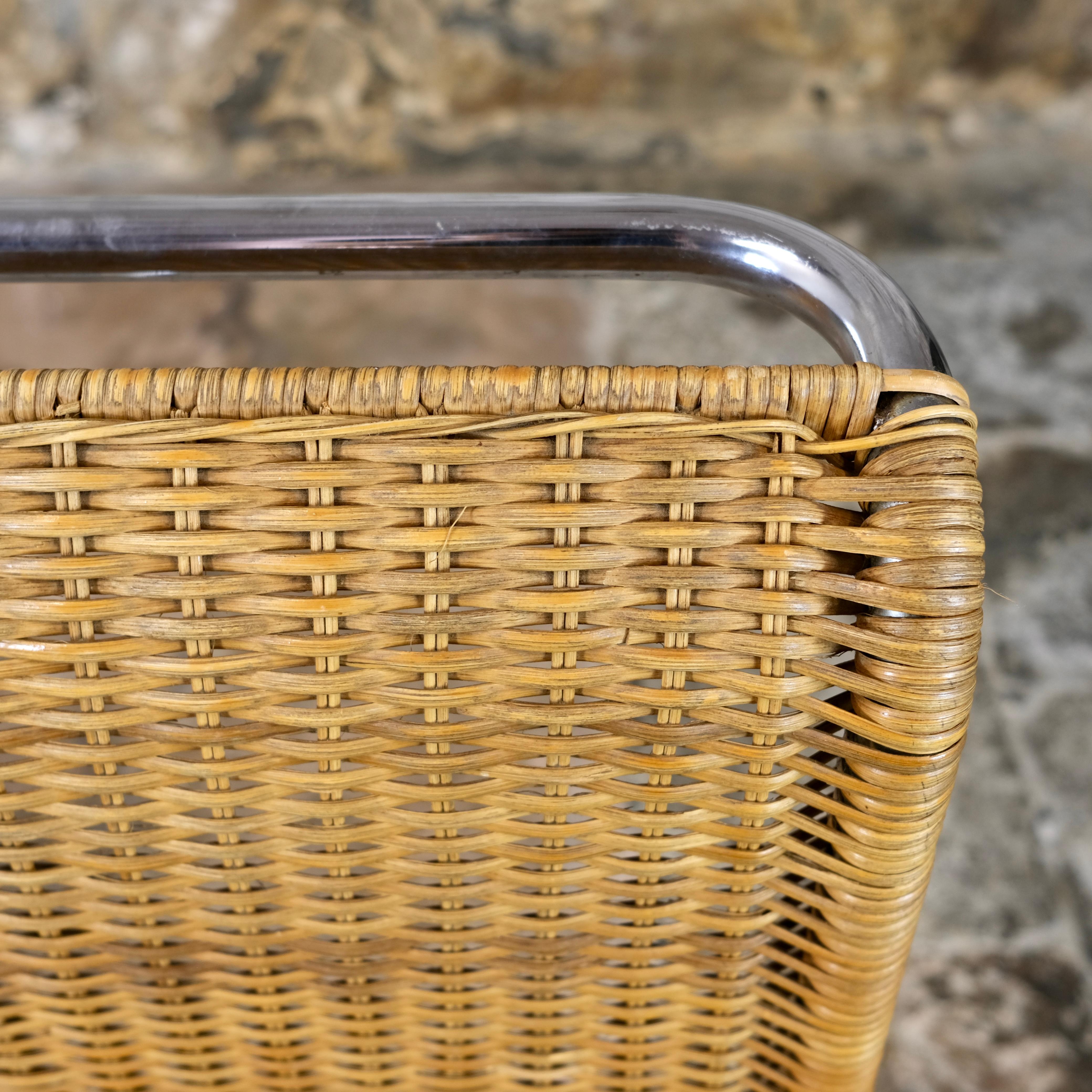 Set of 4 MR10 wicker chairs by Mies Van Der Rohe, Knoll, 1970s 10