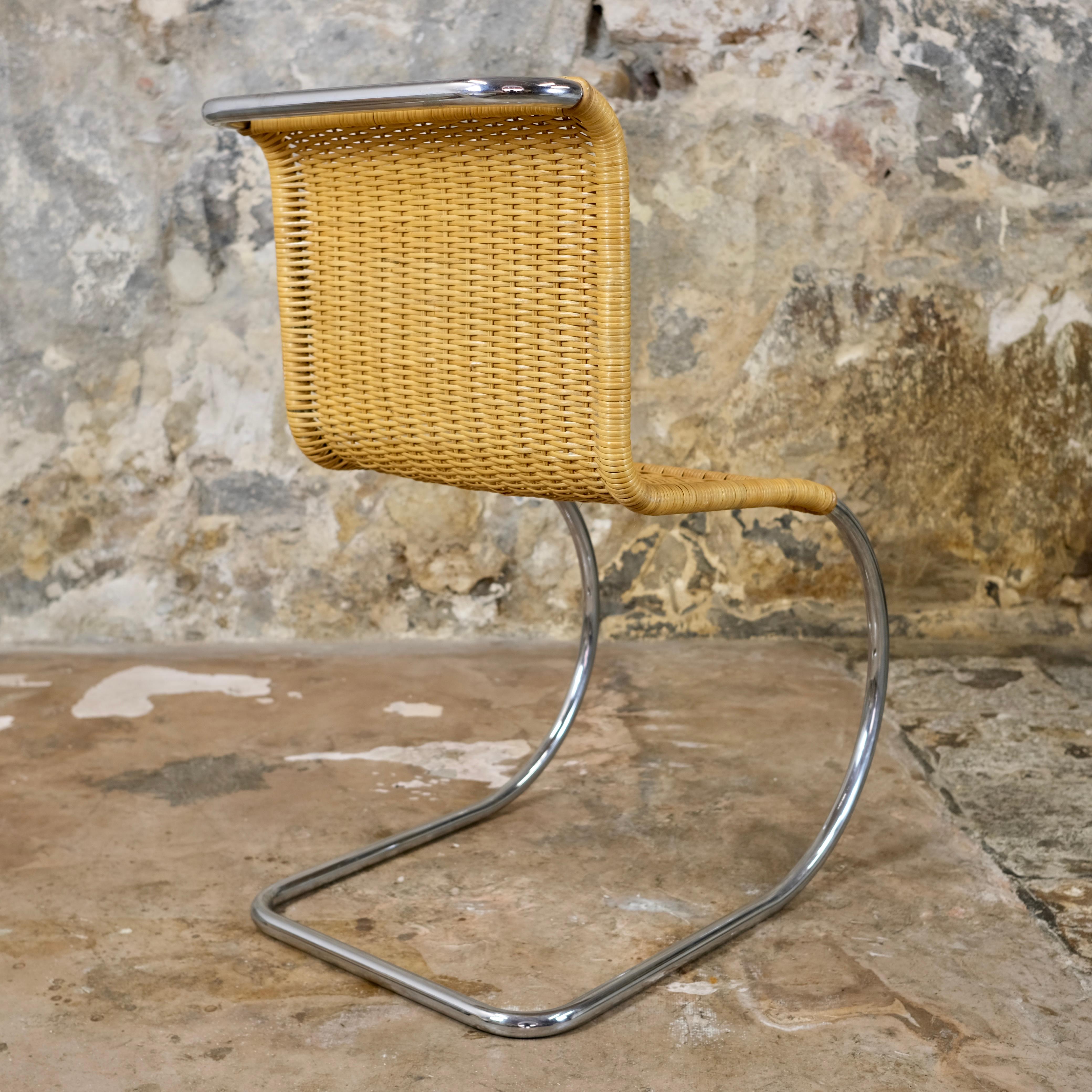 Set of 4 MR10 wicker chairs by Mies Van Der Rohe, Knoll, 1970s 2