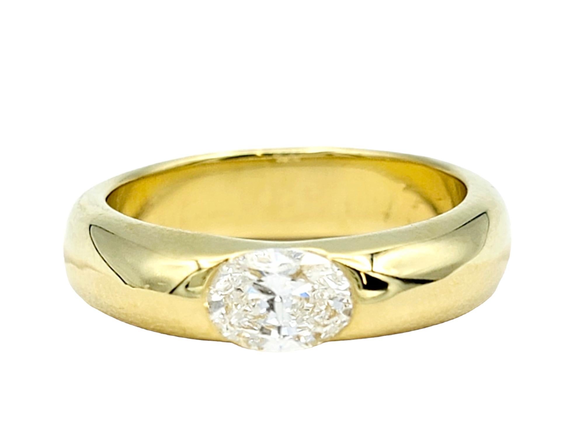 Women's or Men's Set of 4 Multi-Gemstone Stacking Band Rings in Polished 18 Karat Yellow Gold  For Sale
