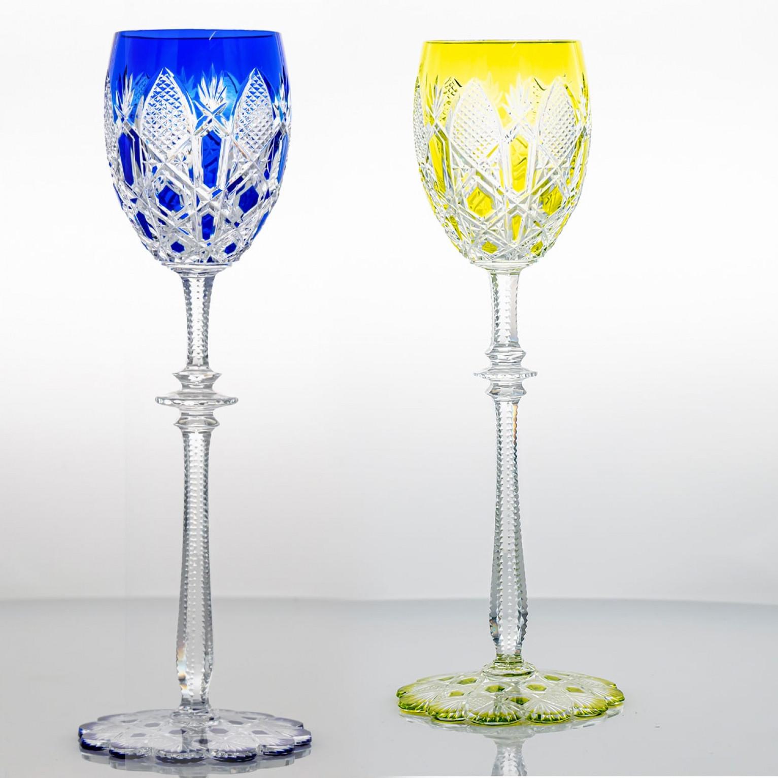 Set of 4 Multicolor Baccarat Crystal Tsar Glasses, France (Sonstiges) im Angebot