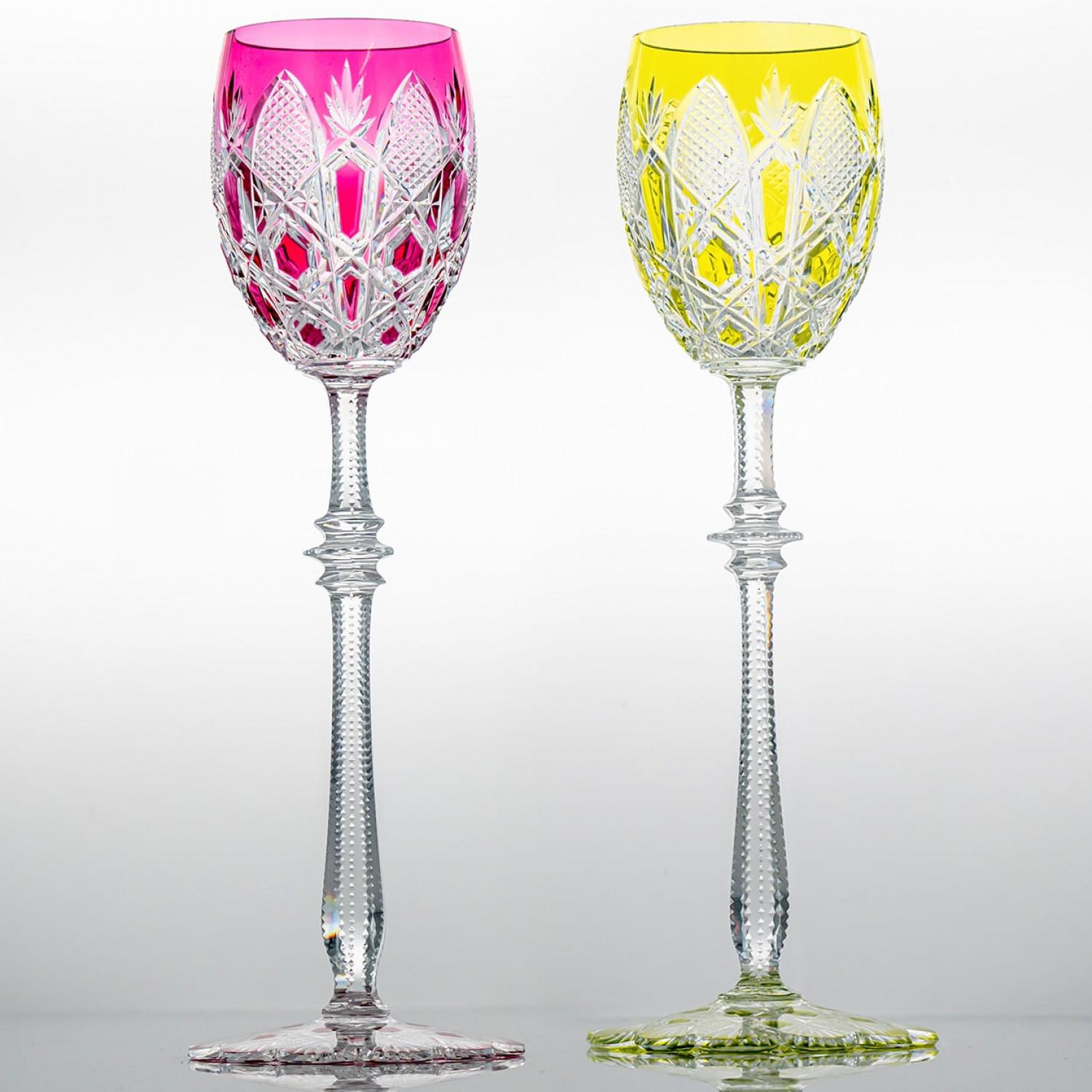 Set of 4 Multicolor Baccarat Crystal Tsar Glasses, France im Zustand „Gut“ im Angebot in Rijssen, NL