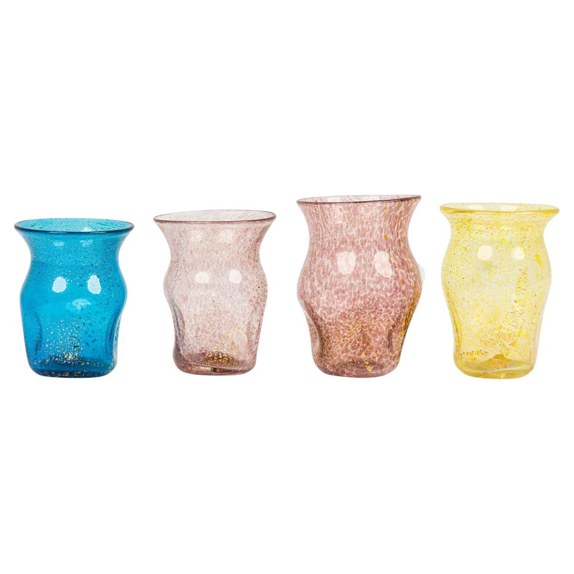 Set of 4 Multicolored Glass Shot Glasses
