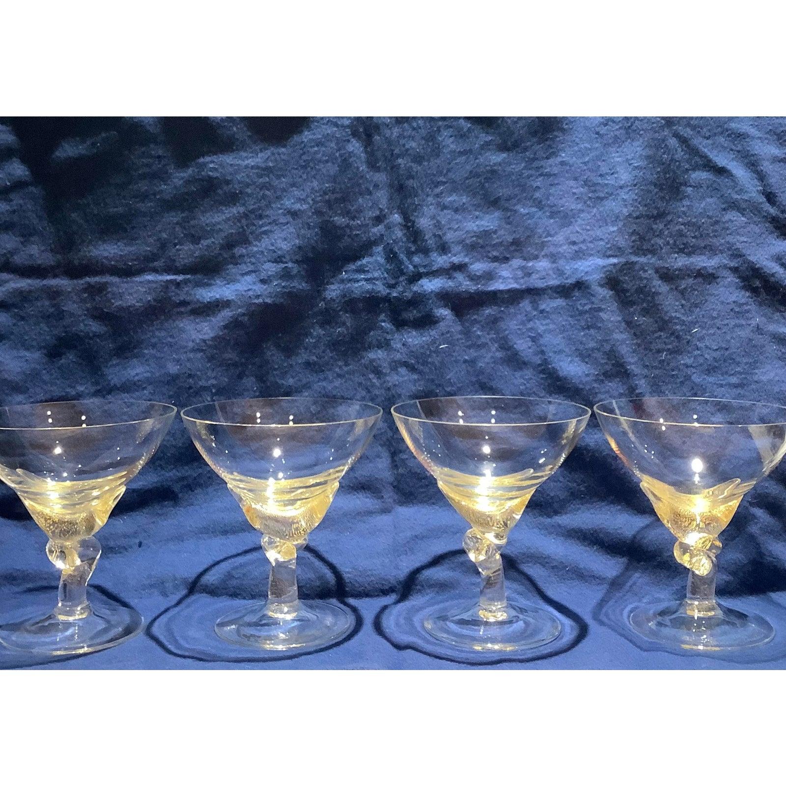 Set of 4 Murano Glass Desert Coupes or Champagne Flutes 1