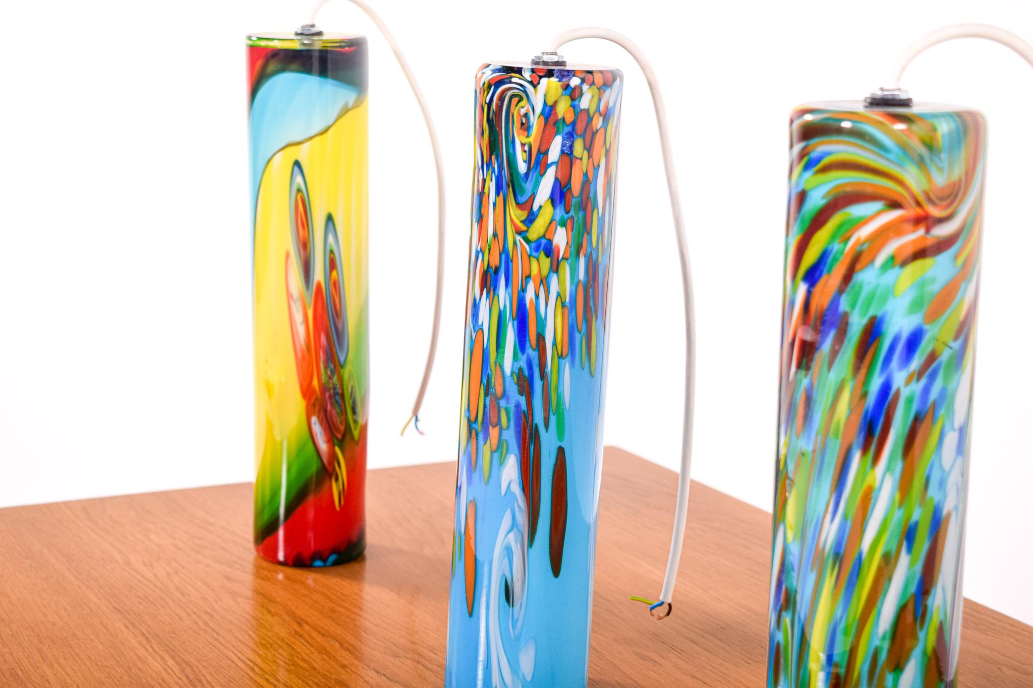 Set of 4 Murano Glass Pendant Light, Italian 4
