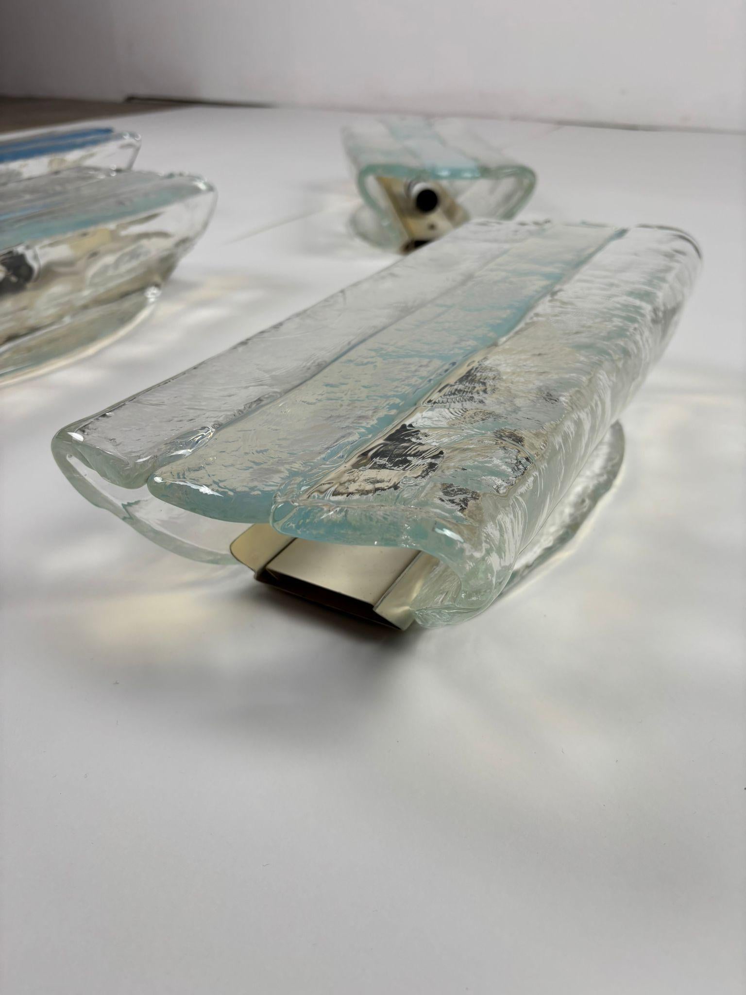 Set of 4 Murano Glass Wall Lamps – Designer Carlo Nason for Mazzega (1970) im Angebot 6