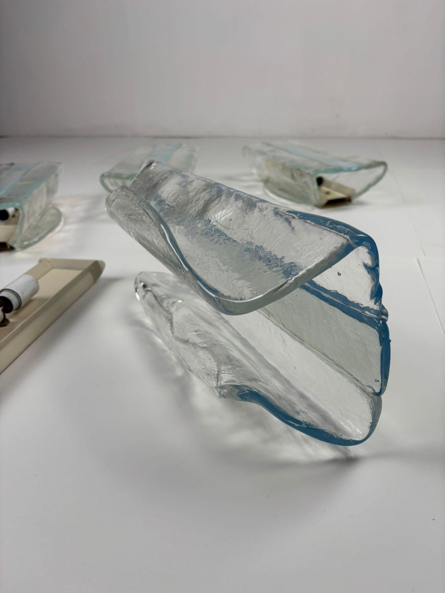 Set of 4 Murano Glass Wall Lamps – Designer Carlo Nason for Mazzega (1970) (Italienisch) im Angebot