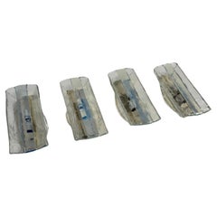 Set of 4 Murano Glass Wall Lamps – Designer Carlo Nason for Mazzega (1970)