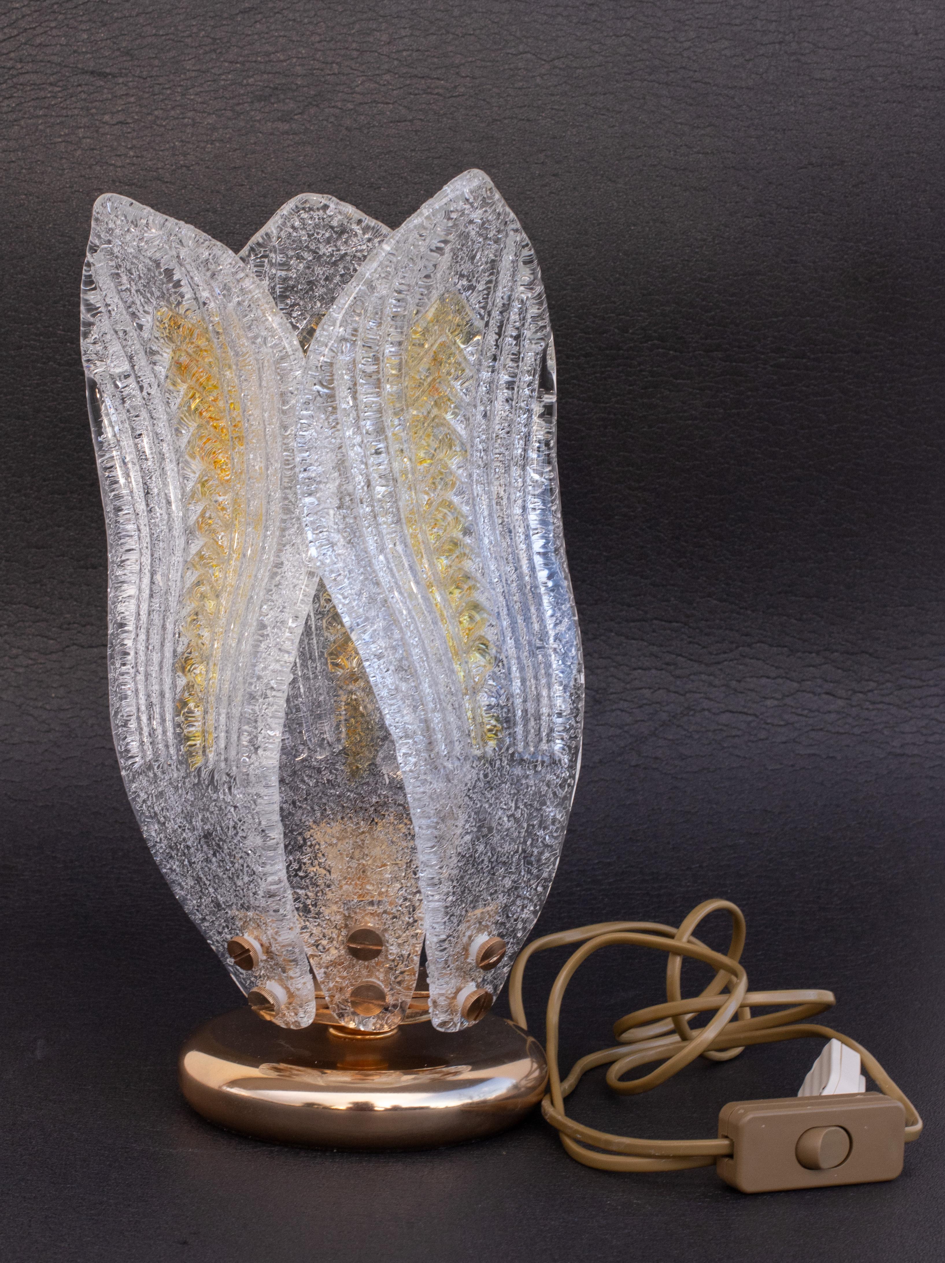 Set of 4 Murano Wall Light and Table lamps (3+1) , 1980s For Sale 5