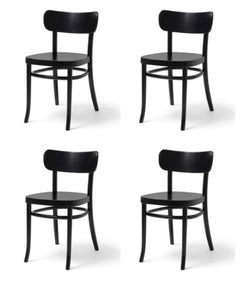 Set of 4 Iconic Black Stained MZO Chairs in Beechwood by Mazo Design