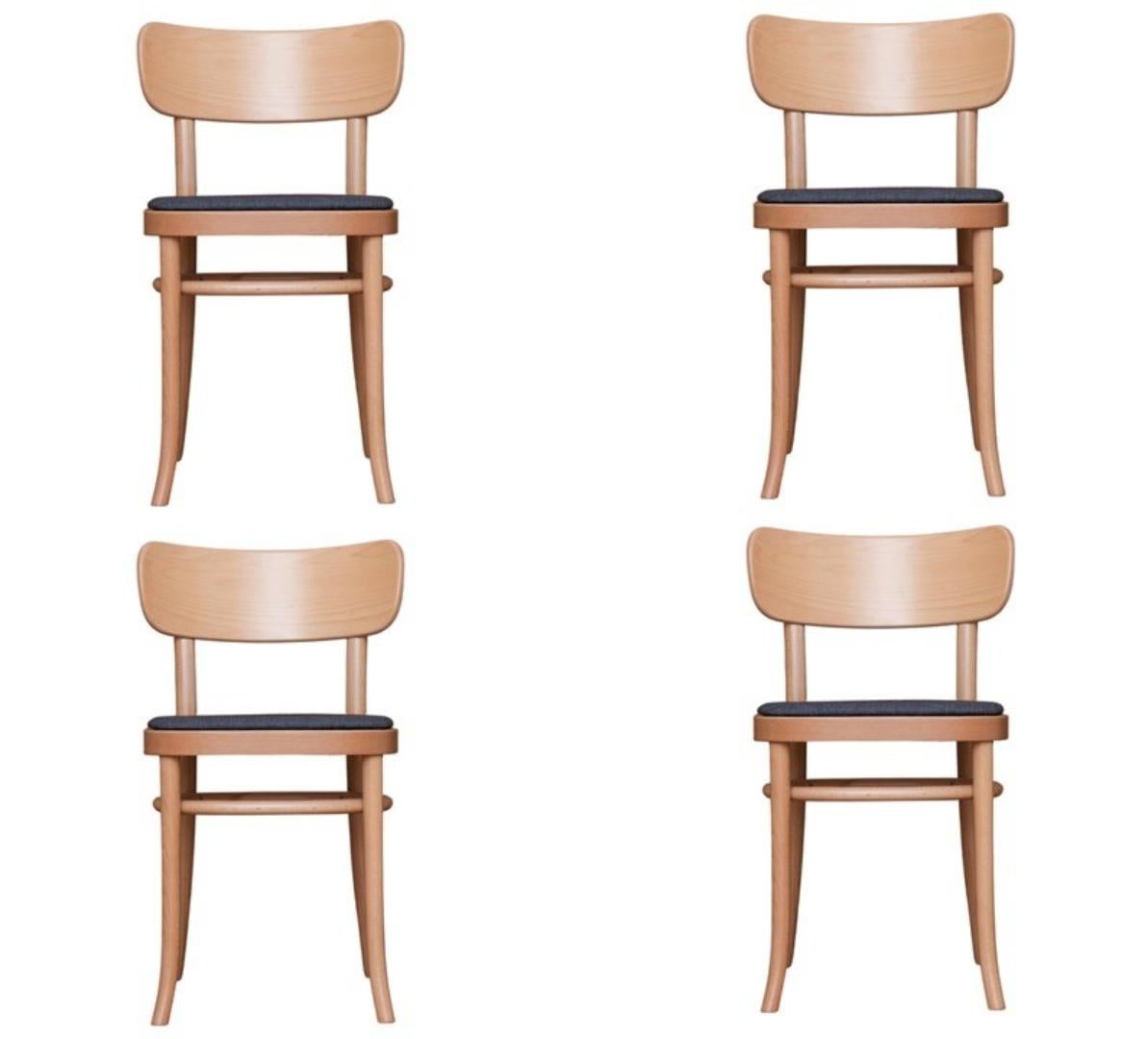 Set Of 4 MZO Chairs by Mazo Design
Dimensions: W 46 x D 50 x H 75 cm
Materials: Beech.

This iconic chair played a leading role in one of the fairy tales of Danish furniture design. However – more curiously – it is also on display at The Workers