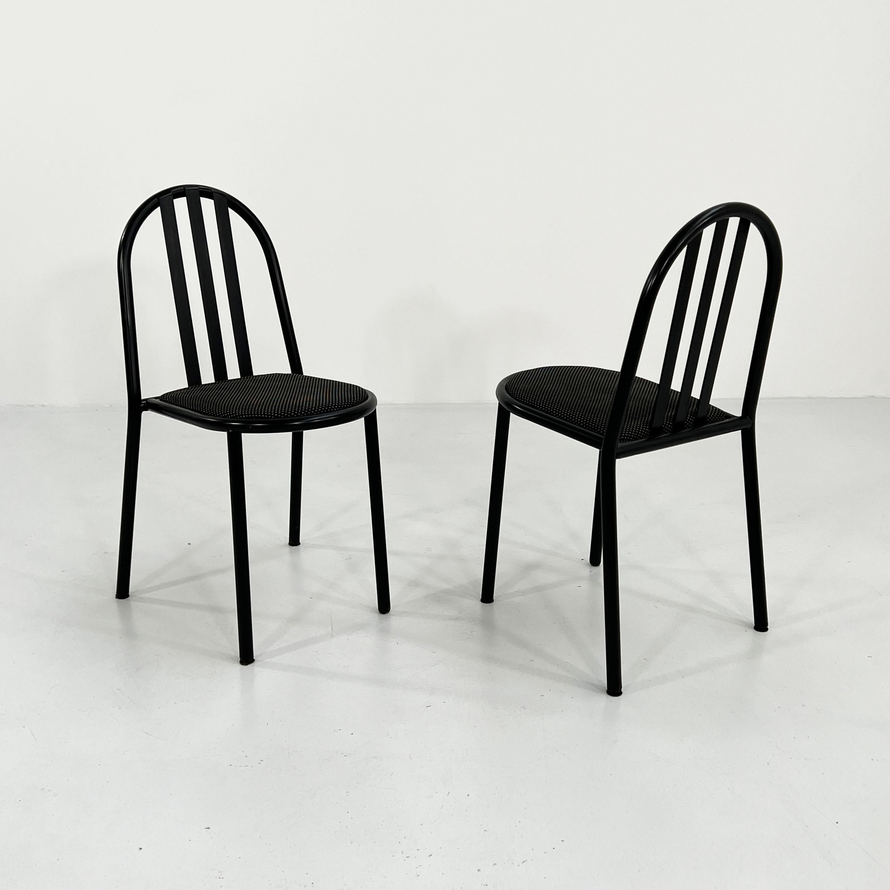Set of 4 N. 222 Fabric Chairs by Robert Mallet-Stevens for Pallucco, 1980s In Good Condition In Ixelles, Bruxelles