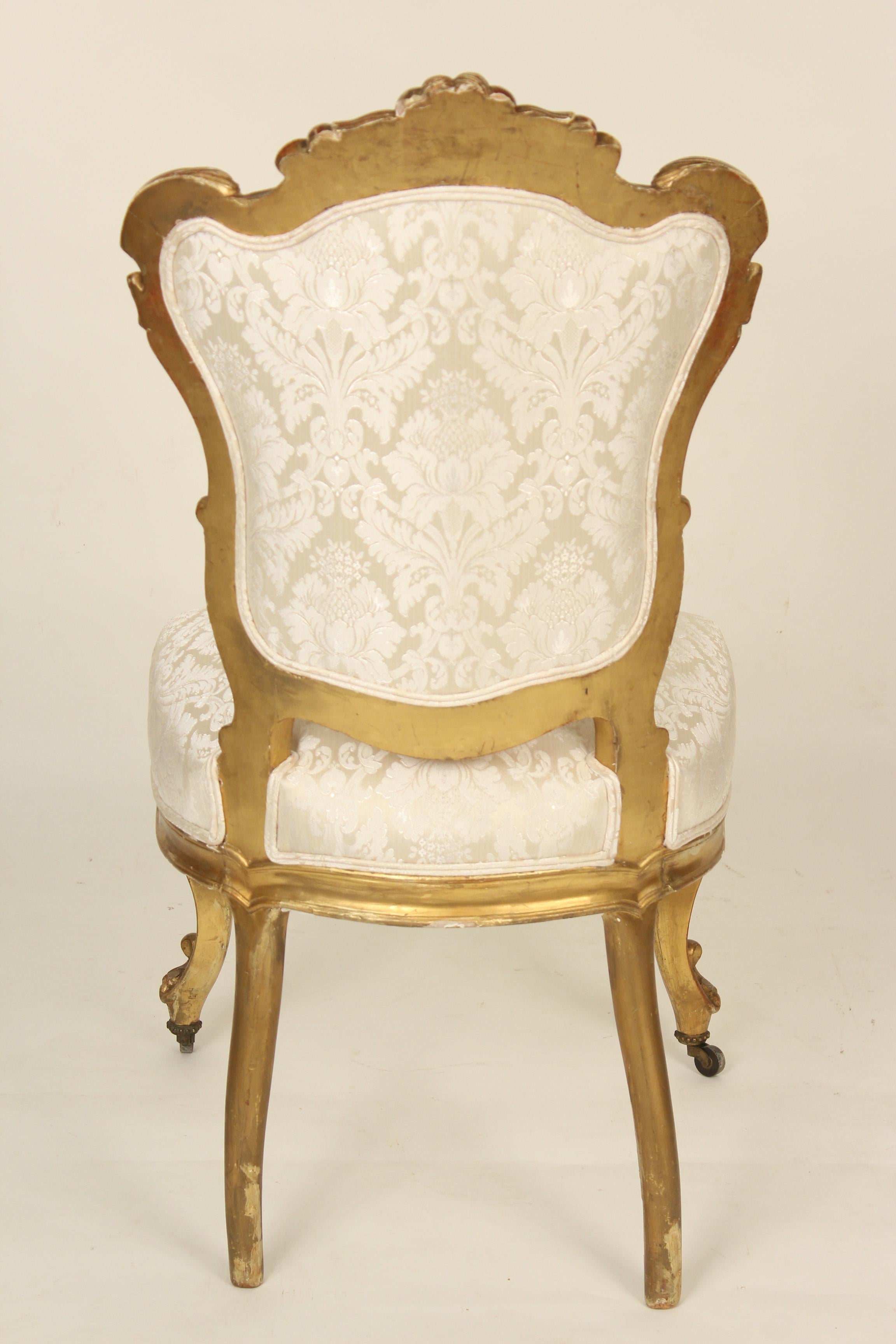 Wood Set of 4 Napoleon III Giltwood Side Chairs