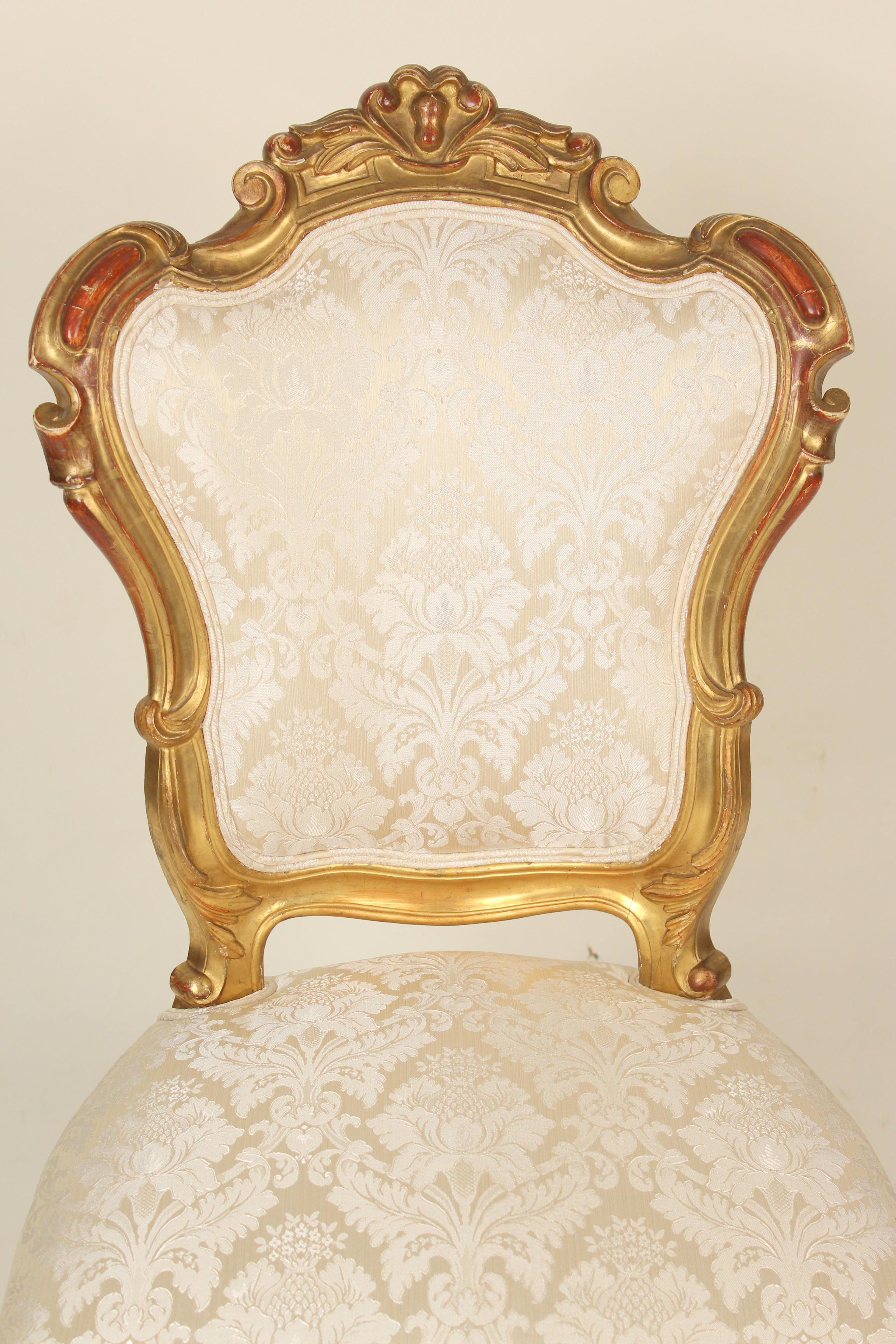 Set of 4 Napoleon III Giltwood Side Chairs 1