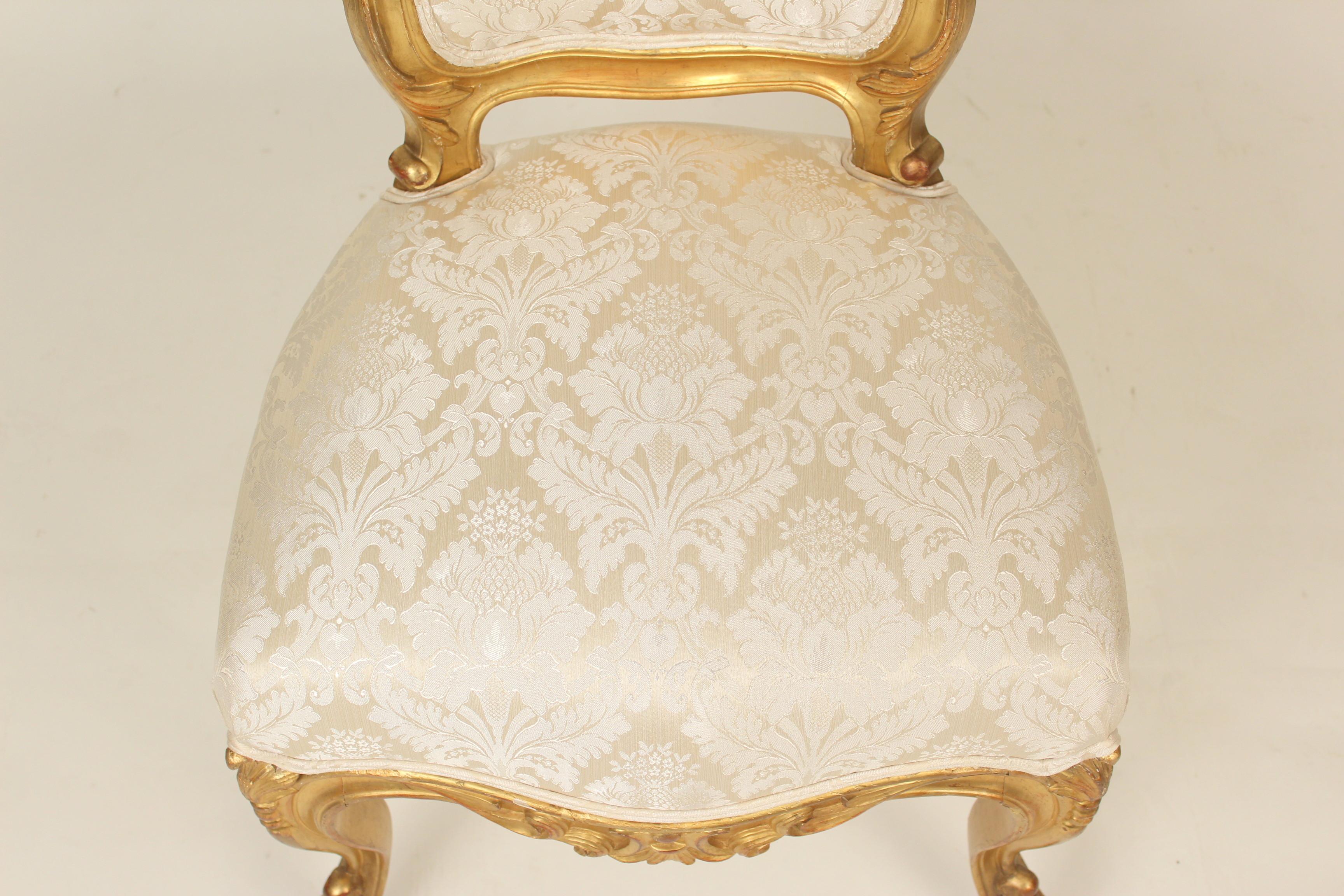 Set of 4 Napoleon III Giltwood Side Chairs 2