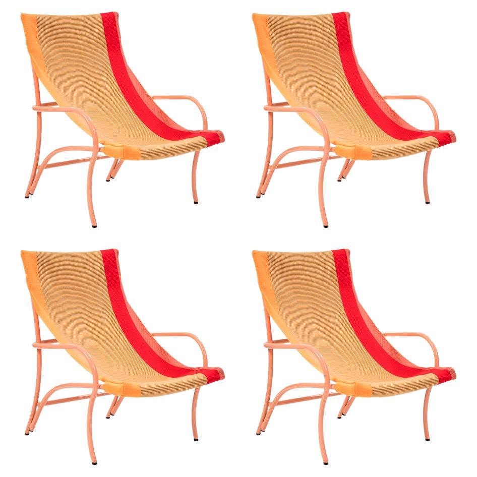 Ensemble de 4 chaises longues Naranja Maraca de Sebastian Herkner