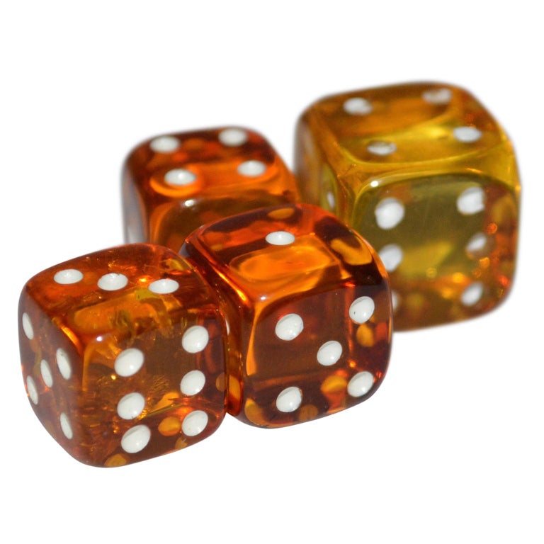 Set of 4 Natural Amber Dice, Denmark, 1960s at 1stDibs