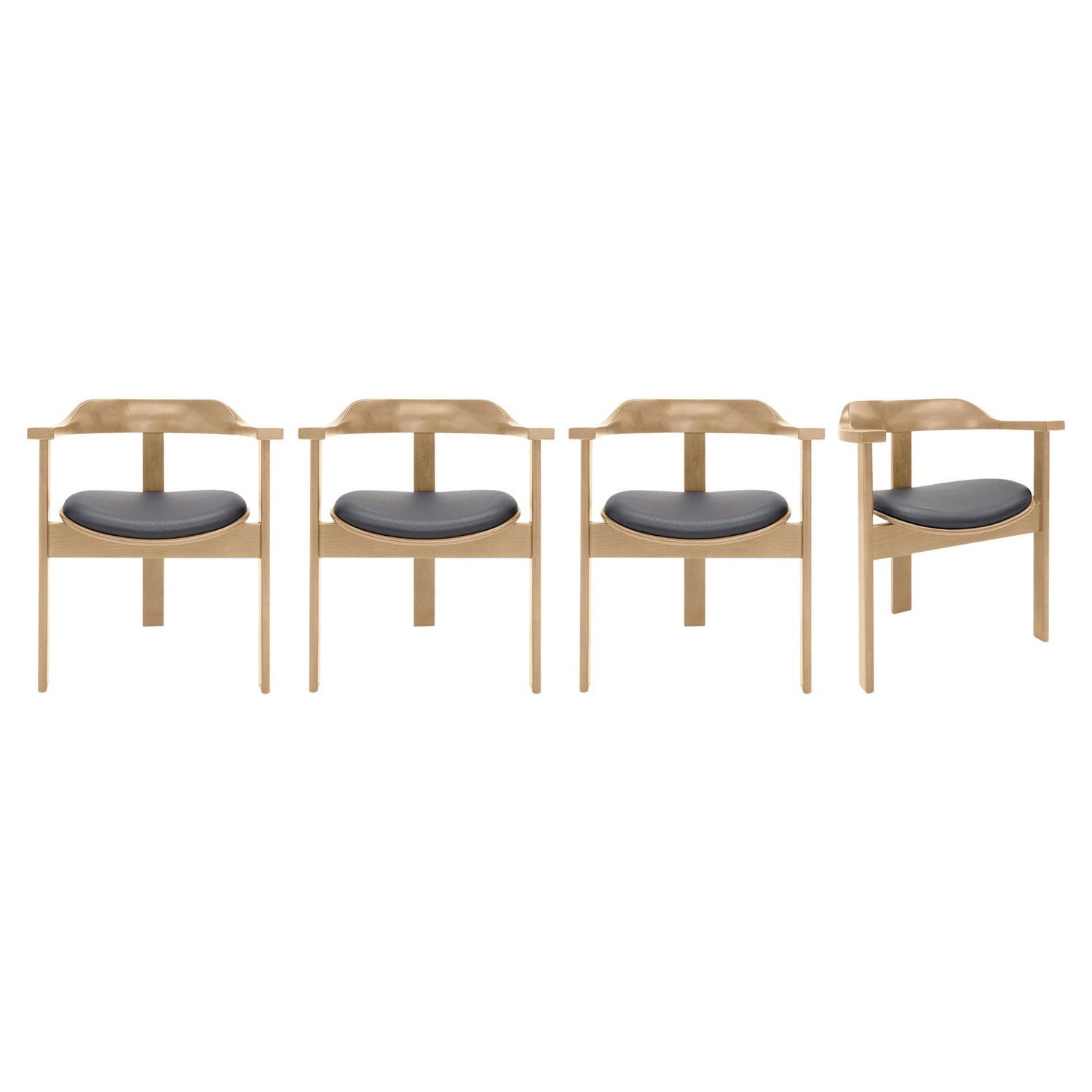 Robert and Trix Haussmann Set of 6 Oak Wood Dining Chairs 1963 For Sale at  1stDibs