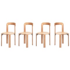 Set of 4 Natural Rey Chairs by Dietiker, a Swiss Icon Since 1971