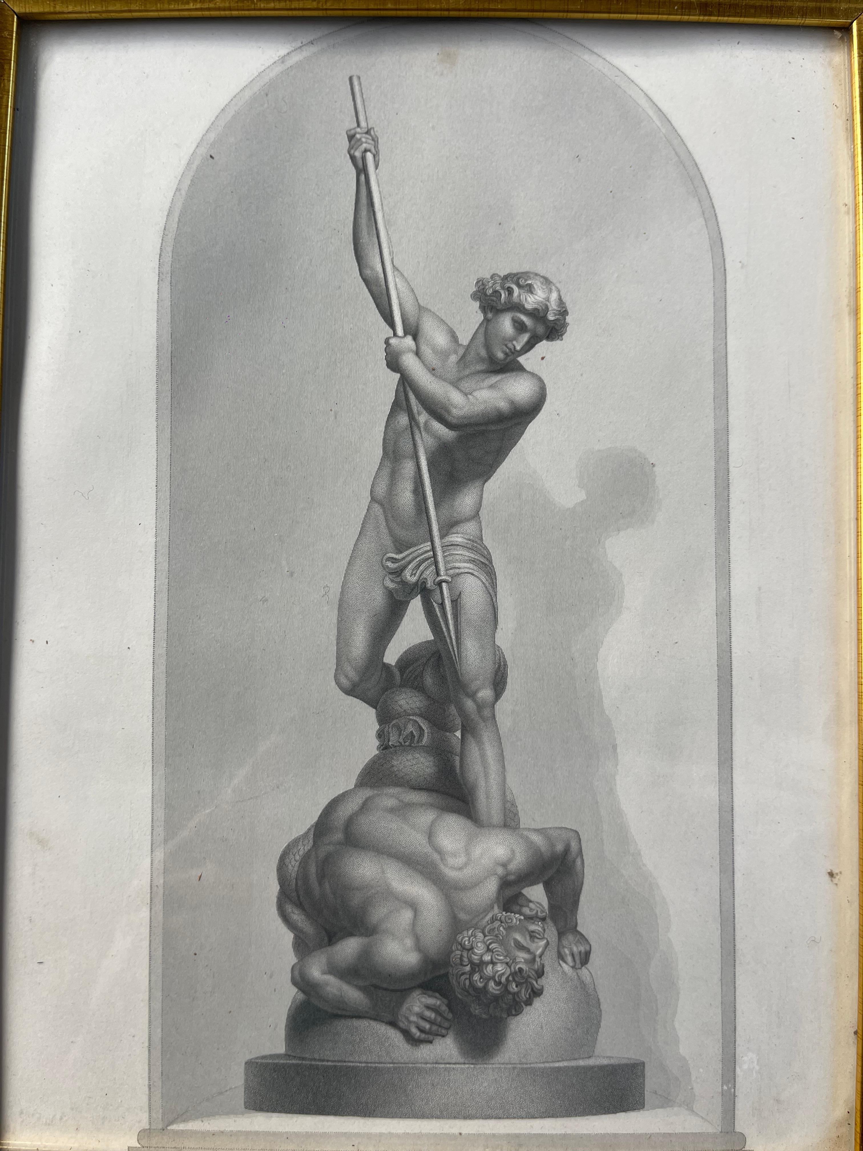 Set di 4 stampe di divinità greche neo classiche in cornici dorate in vendita 1