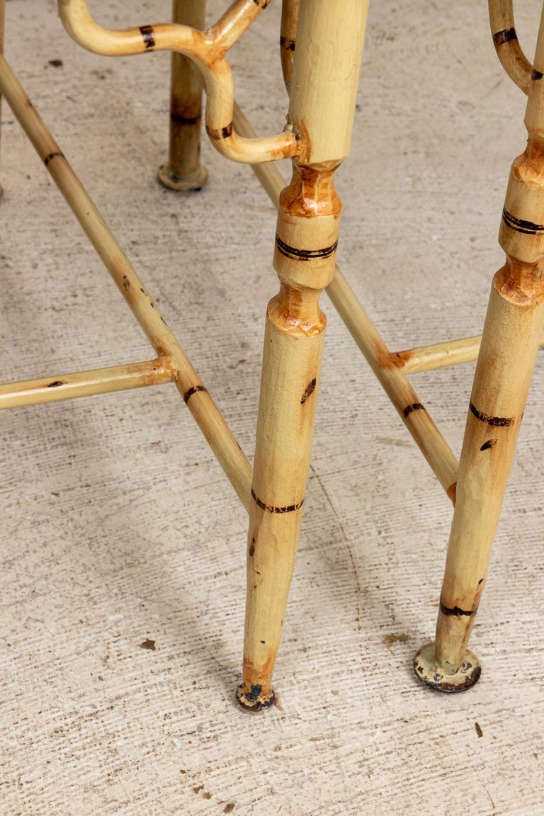 Set of 4 NeoGothic Style Faux Bamboo Chairs For Sale at 1stDibs