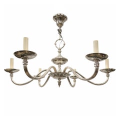 Set of 4 Neoclassic Silver Chandeliers. Sold Individually