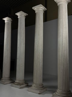 Set of 4 Neoclassical wooden columns 19th century
