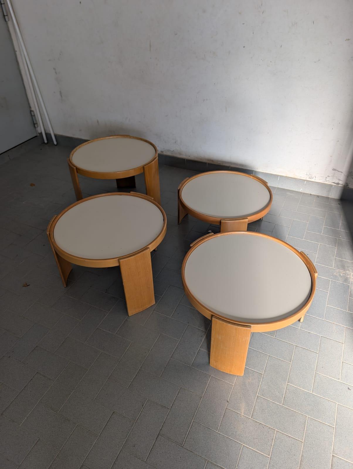 Set of 4 Nesting tables by Gianfranco Frattini for Cassina, 1970s 2