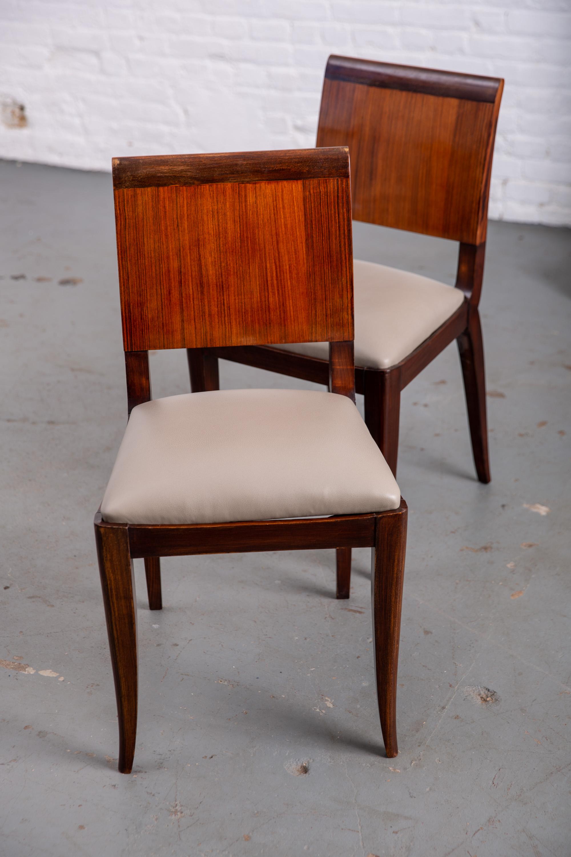 Set of 4 Newly Upholstered Ruhlman Style Art Deco Dining Chairs 5