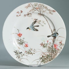 Set of 4 Nice Meiji Period Kutani Dishes. Ca 1880 Japan Porcelain dinner plates